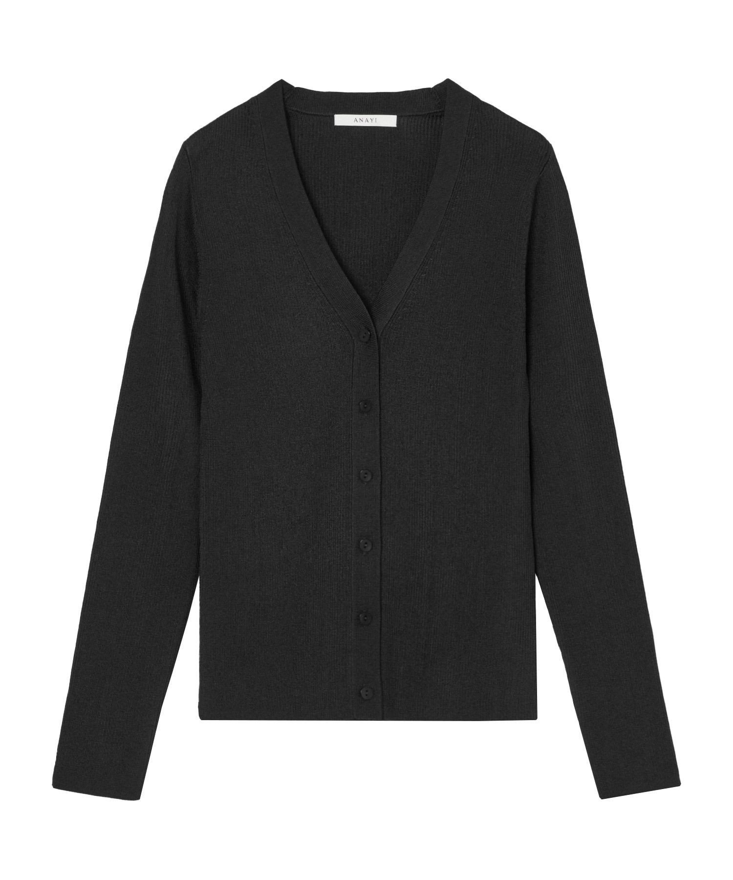【アナイ/ANAYI】のアセテートポリエステルVネック カーディガン インテリア・キッズ・メンズ・レディースファッション・服の通販 founy(ファニー) ファッション Fashion レディースファッション Fashion for Women トップス・カットソー Cut & Sew Tops カーディガン・羽織り Layered Style Cardigans Vネックトップス V-Neck Tops / V-Cut Neckline Shirts アンサンブル Ensemble Set カーディガン Cardigan, Knitwear スクエア Square, Square Shape スマート Smart, Elegant 定番 Standard, Basic Item 人気 Popular, Best Seller ミラノリブ Milano Rib, Milano Stitch S/S・春夏 SS, Spring/Summer, Warm Season 再入荷 Restock / Back in Stock 夏 Summer ギフト プレゼント Gift / Present black|ID: prp329100004819740 ipo3291000000035020802