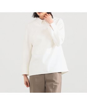 【デミルクス ビームス/Demi-Luxe BEAMS】 アタッチドカラー ツイルシャツ人気、トレンドファッション・服の通販 founy(ファニー) ファッション Fashion レディースファッション Fashion for Women トップス・カットソー Cut & Sew Tops シャツ・ブラウス・オフィスカジュアル Elegant Blouses & Button-Ups コンパクト Compact, Small Size スリット Slit, Slit Detail ツイル Twist, Twisted Detail フォルム Silhouette, Form ペプラム Peplum, Flared Hem エレガント 上品 Elegant |ID:prp329100004819742