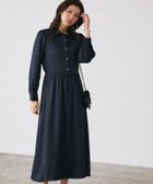 【ピエロ/Pierrot】のパールボタンシャツワンピース 人気、トレンドファッション・服の通販 founy(ファニー) ファッション Fashion レディースファッション Fashion for Women ワンピース Dresses シャツワンピース / 1枚で着映えコーデ Shirt Dresses ギャザー Gathered, Ruffled パール Pearl, Pearl Accent フロント Front, Front Design エレガント 上品 Elegant thumbnail ネイビー|ID: prp329100004819759 ipo3291000000035021177