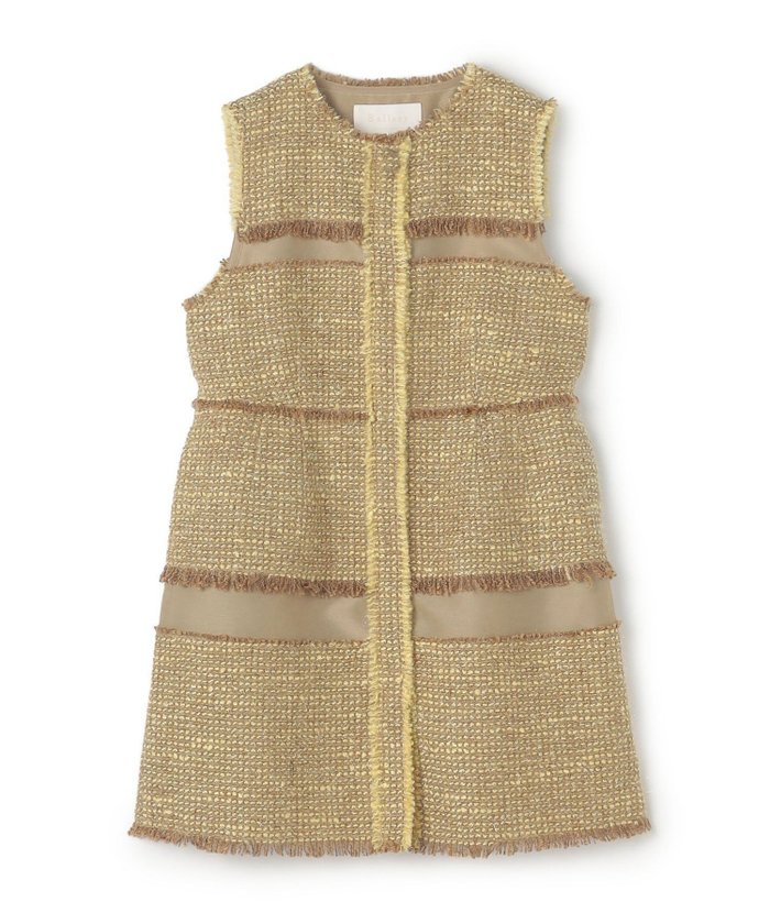 【トゥモローランド/TOMORROWLAND】のブロッキングツイード ミドルジレ インテリア・キッズ・メンズ・レディースファッション・服の通販 founy(ファニー) https://founy.com/ ファッション Fashion レディースファッション Fashion for Women アウター Coat / Outerwear Collection トップス・カットソー Cut & Sew Tops ベスト&ジレ / 重ね着スタイル Vests & Gilets おすすめ Recommended / Our Picks オーガンジー Organza Fabric カットソー Cut and Sewn Top ダウン Down, Puffer ツイード Twill, Twill Weave デニム Denim, Jeans Material ブロッキング Color Blocking, Panel Design A/W・秋冬 Autumn/Winter |ID: prp329100004819767 ipo3291000000035021262