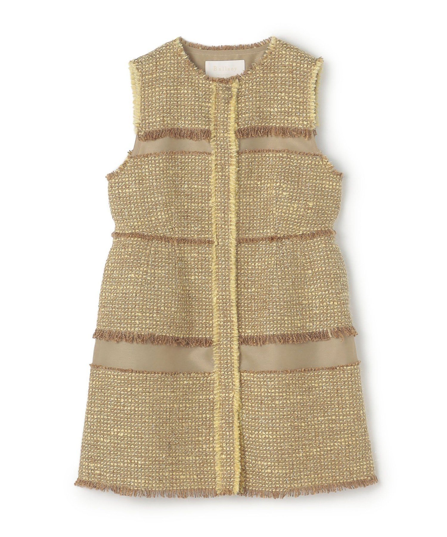 【トゥモローランド/TOMORROWLAND】のブロッキングツイード ミドルジレ インテリア・キッズ・メンズ・レディースファッション・服の通販 founy(ファニー) 　ファッション　Fashion　レディースファッション　Fashion for Women　アウター　Coat / Outerwear Collection　トップス・カットソー　Cut & Sew Tops　ベスト&ジレ / 重ね着スタイル　Vests & Gilets　おすすめ　Recommended / Our Picks　オーガンジー　Organza Fabric　カットソー　Cut and Sewn Top　ダウン　Down, Puffer　ツイード　Twill, Twill Weave　デニム　Denim, Jeans Material　ブロッキング　Color Blocking, Panel Design　A/W・秋冬　Autumn/Winter　24 イエロー系|ID: prp329100004819767 ipo3291000000035021263