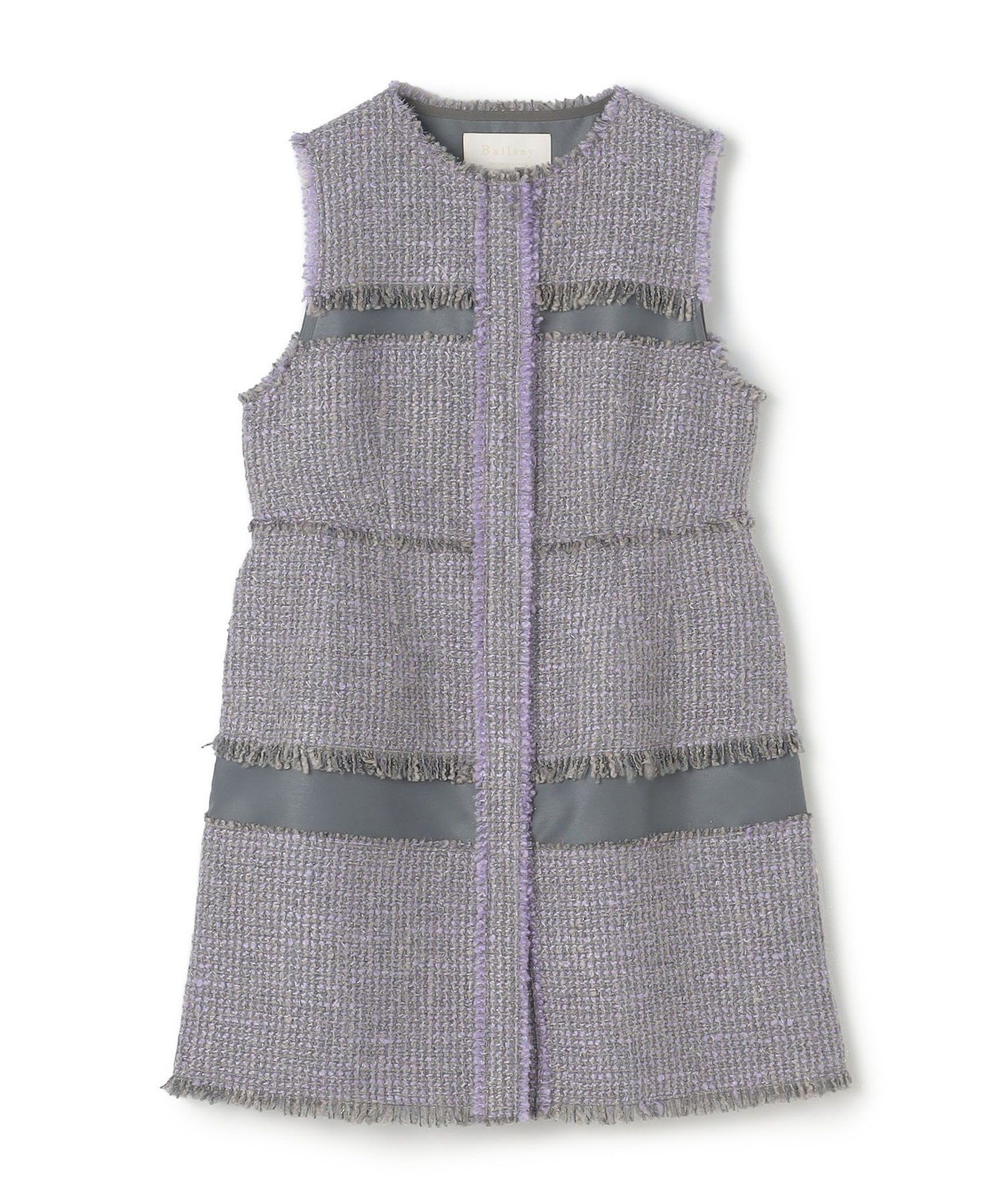 【トゥモローランド/TOMORROWLAND】のブロッキングツイード ミドルジレ インテリア・キッズ・メンズ・レディースファッション・服の通販 founy(ファニー) 　ファッション　Fashion　レディースファッション　Fashion for Women　アウター　Coat / Outerwear Collection　トップス・カットソー　Cut & Sew Tops　ベスト&ジレ / 重ね着スタイル　Vests & Gilets　おすすめ　Recommended / Our Picks　オーガンジー　Organza Fabric　カットソー　Cut and Sewn Top　ダウン　Down, Puffer　ツイード　Twill, Twill Weave　デニム　Denim, Jeans Material　ブロッキング　Color Blocking, Panel Design　A/W・秋冬　Autumn/Winter　74 パープル系|ID: prp329100004819767 ipo3291000000035021264