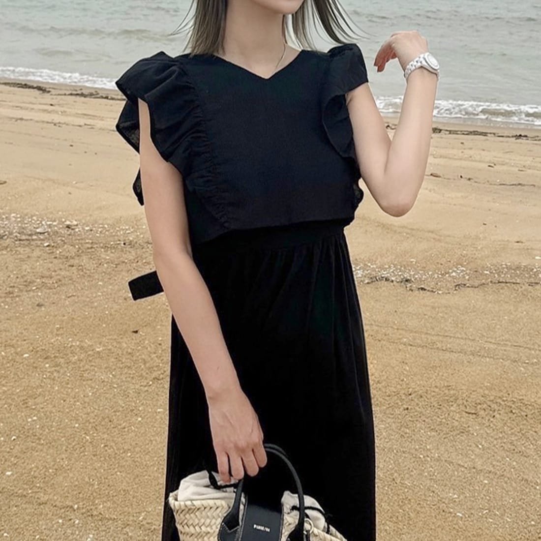 【ジュノア/JUNOAH】のリネン混フリルベストセットキャミワンピース 人気、トレンドファッション・服の通販 founy(ファニー) 　ファッション　Fashion　レディースファッション　Fashion for Women　アウター　Coat / Outerwear Collection　ワンピース　Dresses　キャミソールワンピース　Camisole Dresses　リネン　Linen, Linen Fabric　 other-1|ID: prp329100004819775 ipo3291000000035021382