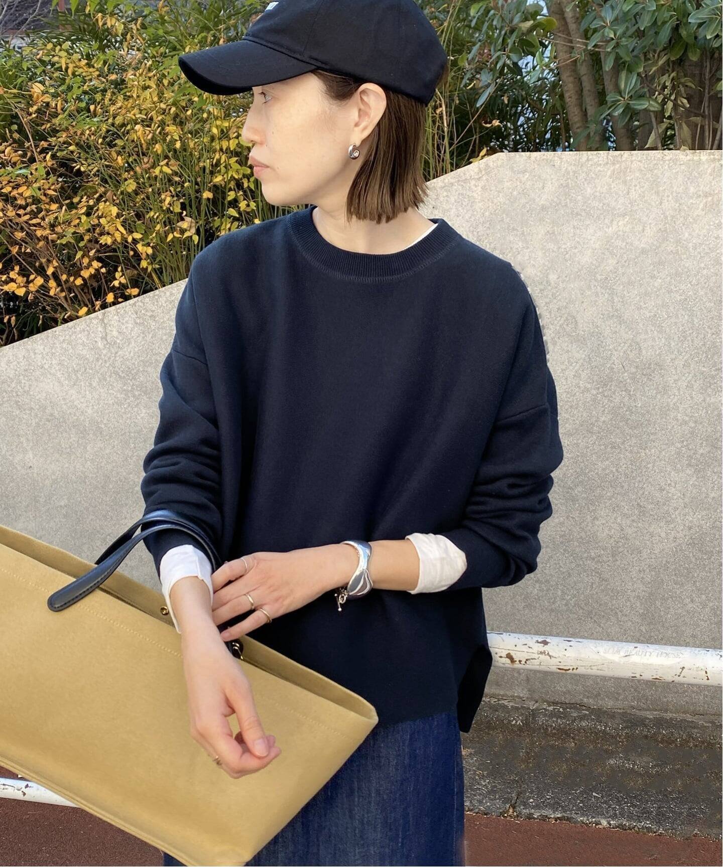 【スローブ イエナ/SLOBE IENA】の《セットアップ対応可/追加4 》コットンダブルフェイスプルオーバー インテリア・キッズ・メンズ・レディースファッション・服の通販 founy(ファニー) 　ファッション　Fashion　レディースファッション　Fashion for Women　トップス・カットソー　Cut & Sew Tops　カジュアルプルオーバー・ニットトップス　Pullovers & Knit Tops / Casual Pullovers　イエロー　Yellow　カットソー　Cut and Sewn Top　スウェット / スエット　Sweatshirt, Sweatwear　セットアップ　Set-Up, Coordinated Outfit　ダブル　Double, Double-Breasted　フェイス　Face, Facial Design　2026年　2026　ネイビー|ID: prp329100004819781 ipo3291000000035021445