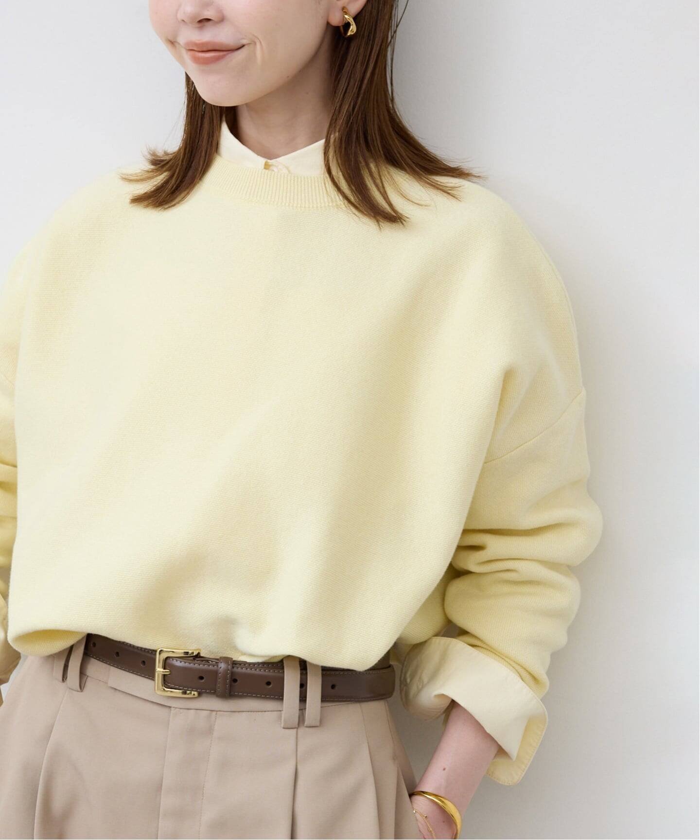 【スローブ イエナ/SLOBE IENA】の《セットアップ対応可/追加4 》コットンダブルフェイスプルオーバー インテリア・キッズ・メンズ・レディースファッション・服の通販 founy(ファニー) 　ファッション　Fashion　レディースファッション　Fashion for Women　トップス・カットソー　Cut & Sew Tops　カジュアルプルオーバー・ニットトップス　Pullovers & Knit Tops / Casual Pullovers　イエロー　Yellow　カットソー　Cut and Sewn Top　スウェット / スエット　Sweatshirt, Sweatwear　セットアップ　Set-Up, Coordinated Outfit　ダブル　Double, Double-Breasted　フェイス　Face, Facial Design　2026年　2026　イエロー|ID: prp329100004819781 ipo3291000000035021446