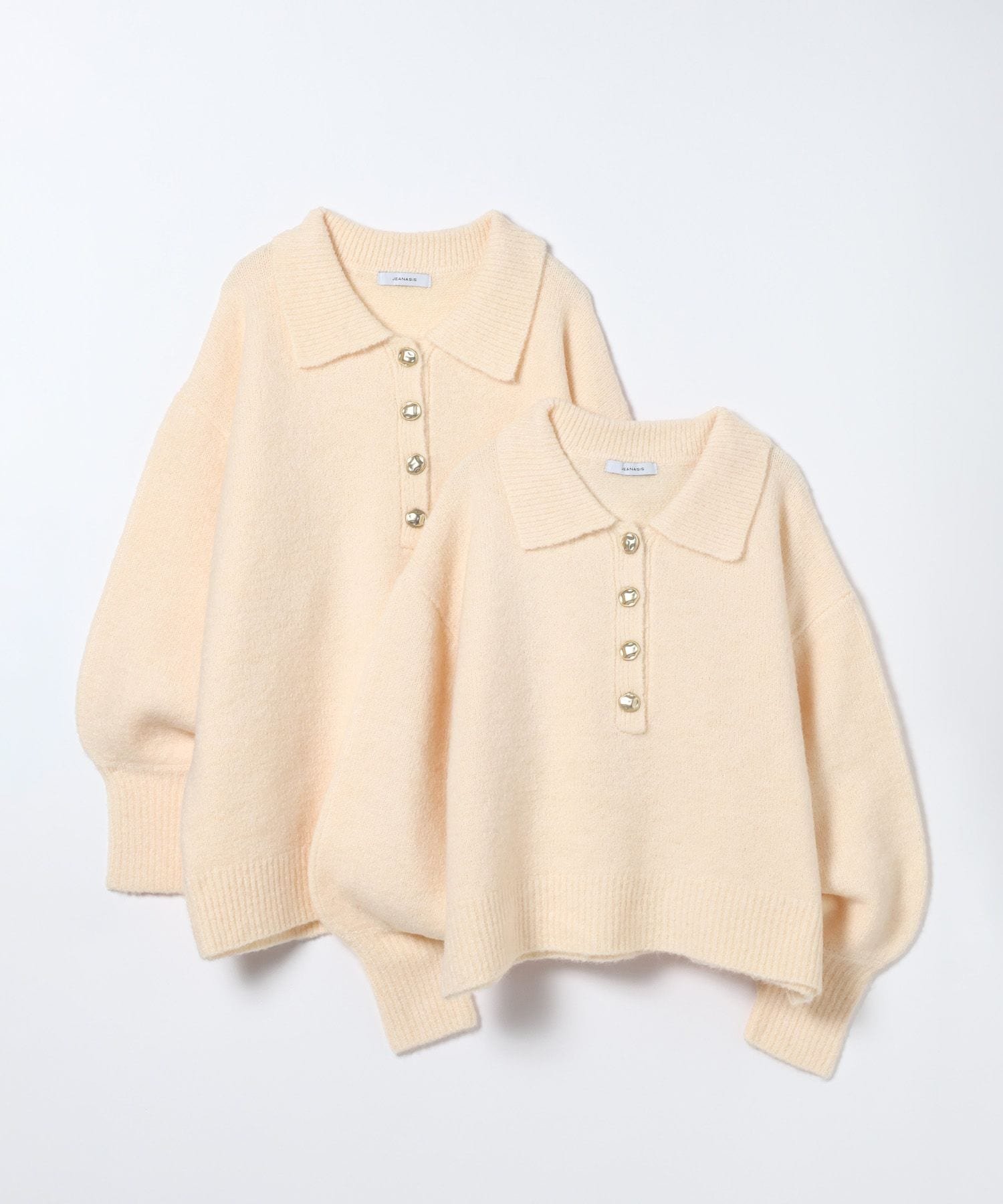 【ジーナシス/JEANASiS】の選べる着丈/7Gアルパカブレンドポロニット インテリア・キッズ・メンズ・レディースファッション・服の通販 founy(ファニー) 　ファッション　Fashion　レディースファッション　Fashion for Women　トップス・カットソー　Cut & Sew Tops　ニット　Knit Tops & Sweaters　おすすめ　Recommended / Our Picks　サテン　Satin, Glossy Fabric　ボトム　Bottoms, Lower Wear　ミドル　Middle Length, Mid Height　ルーズ　Loose, Oversized　ロング　Long, Long-Length　ワイド　Wide, Wide Fit　ピンクベージュ|ID: prp329100004819792 ipo3291000000035021646