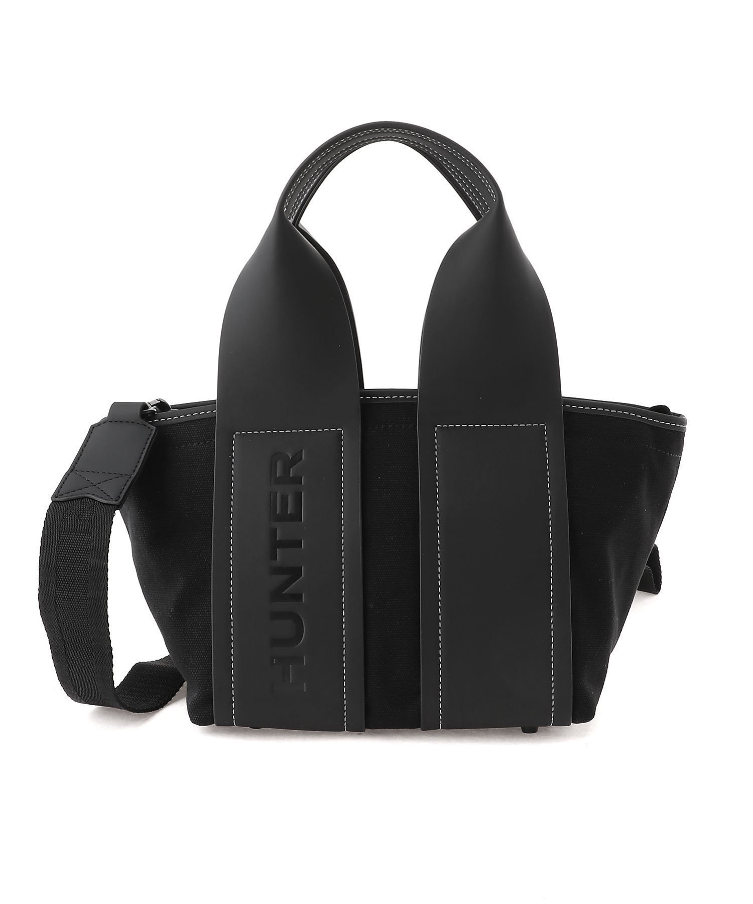 【ハンター/HUNTER】のリファインド スティッチ キャンバス ミニ トートバック インテリア・キッズ・メンズ・レディースファッション・服の通販 founy(ファニー) 　ファッション　Fashion　レディースファッション　Fashion for Women　バッグ　Bags　エレガント 上品　Elegant　キャンバス　Canvas, Canvas Fabric　トートバッグ　Tote Bag, Large Shoulder Bag　ラップ　Wrap, Wrap Design　ラバー　Rubber, Rubber Sole　ブラック|ID: prp329100004819864 ipo3291000000035022437