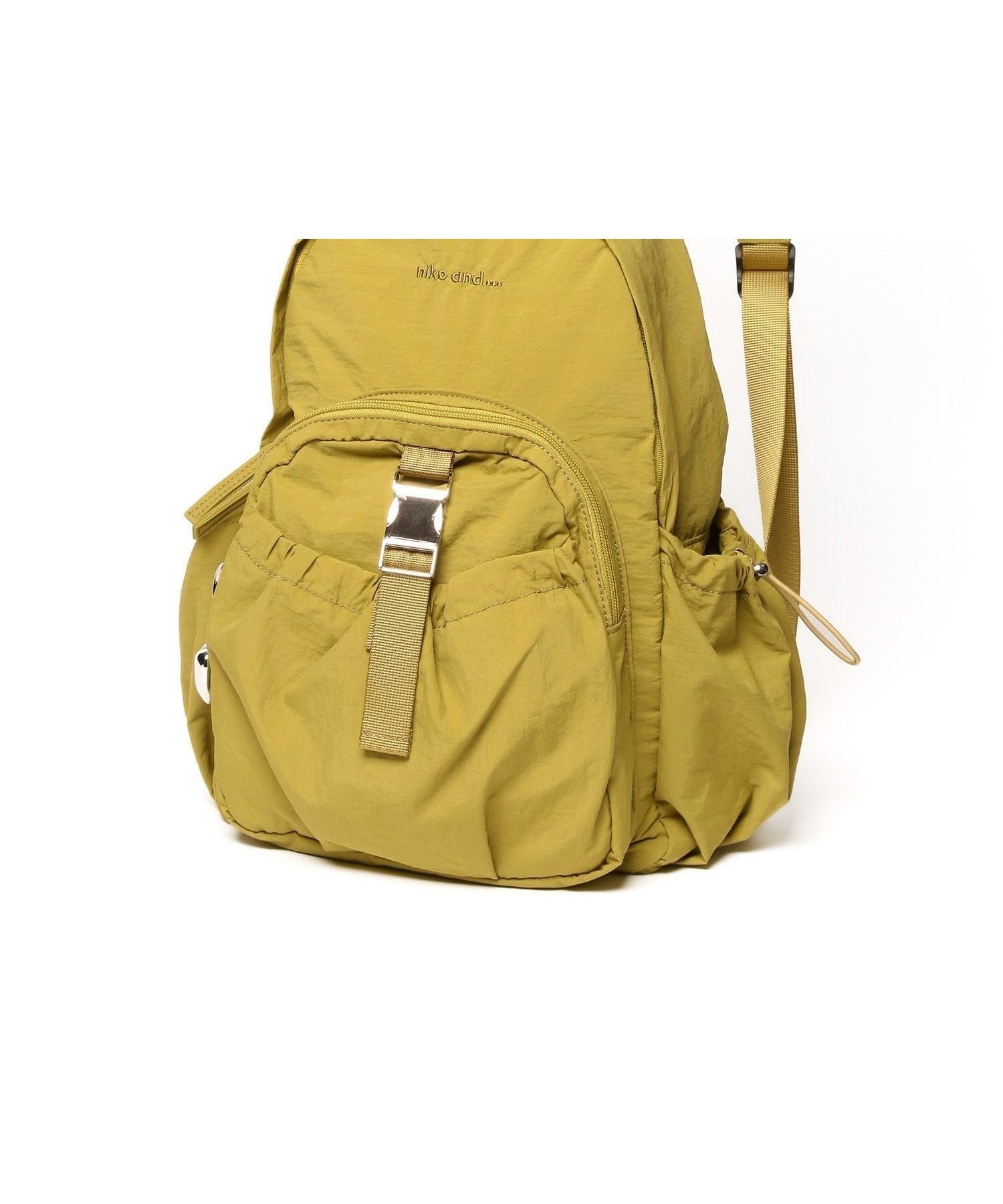 【ニコアンド/niko and】のオリジナルギャザーライトデイパック インテリア・キッズ・メンズ・レディースファッション・服の通販 founy(ファニー) 　ファッション　Fashion　レディースファッション　Fashion for Women　ギャザー　Gathered, Ruffled　チャーム　Charm, Pendant　デイパック　Daypack, Casual Backpack　フロント　Front, Front Design　ポケット　Pocket, Pocket Detail　リュック　Backpack, Rucksack　旅行　Travel　ビジネス 仕事 通勤　Business / Work / Commuting　ピスタチオグリーン|ID: prp329100004819873 ipo3291000000035022589