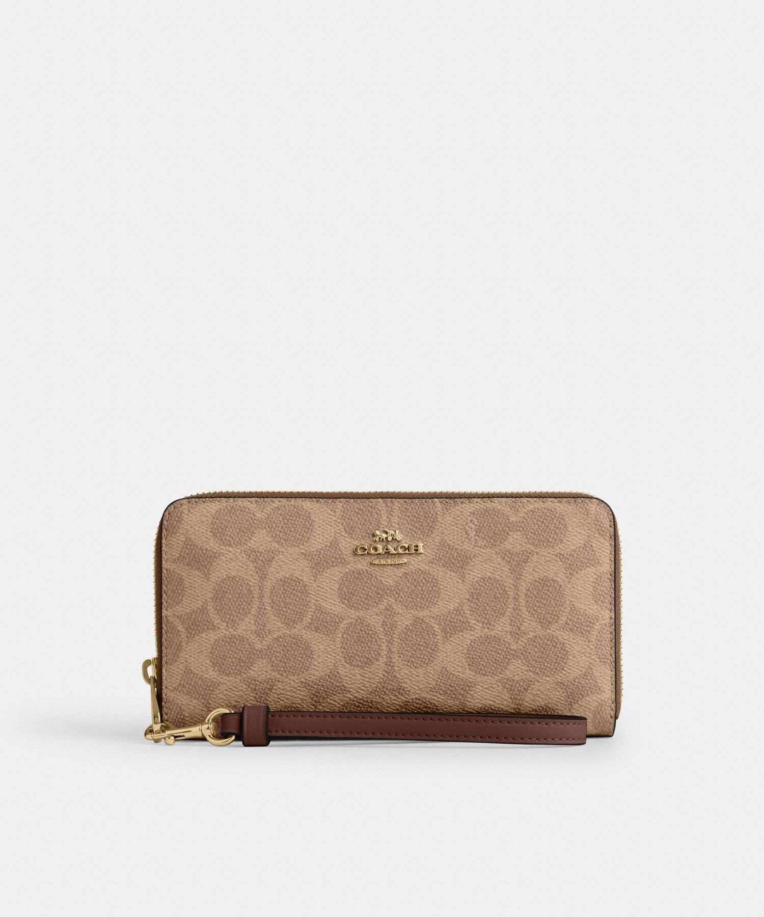 【コーチ/COACH】の【公式】ロング ジップ アラウンド ウォレット・シグネチャー キャンバス インテリア・キッズ・メンズ・レディースファッション・服の通販 founy(ファニー) 　ファッション　Fashion　レディースファッション　Fashion for Women　iPhone アイフォーン　iPhone　キャンバス　Canvas, Canvas Fabric　ジップ　Zip, Zipper　ロング　Long, Long-Length　財布　Wallet, Purse　BROWN|ID: prp329100004819934 ipo3291000000035023707