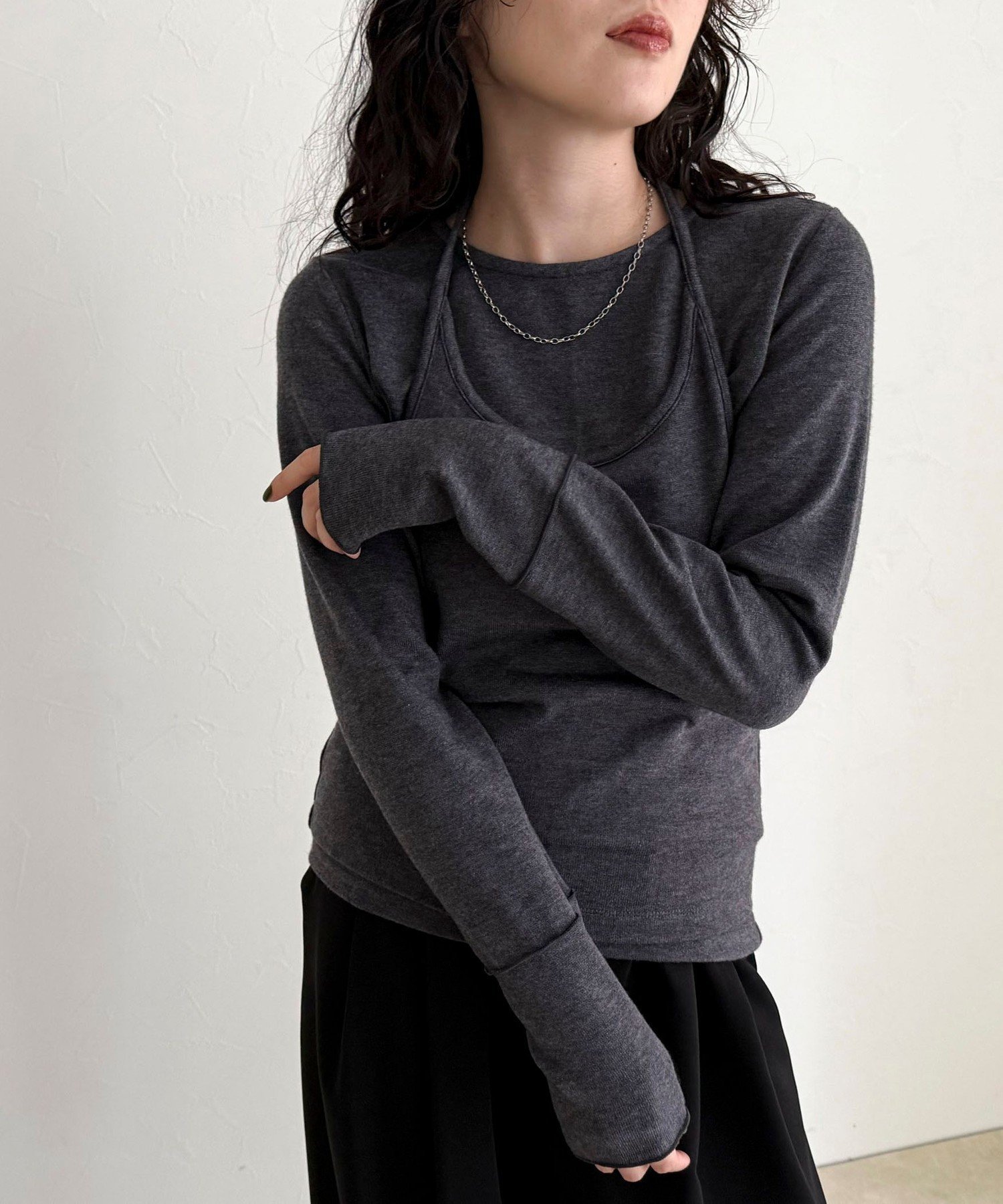 【フレディ&グロスター/FREDY&GLOSTER】のビスチェレイヤードロンTセット 人気、トレンドファッション・服の通販 founy(ファニー) 　ファッション　Fashion　レディースファッション　Fashion for Women　トップス・カットソー　Cut & Sew Tops　ロングTシャツ・Tシャツ　Longline T-Shirts & Tees　ビスチェ　Bustiers & Corset Tops / Layered Bustier Style　コンパクト　Compact, Small Size　シンプル　Simple, Minimal　デニム　Denim, Jeans Material　トレンド　Trend, Trending Now　バランス　Balance, Style Balance　ビスチェ　Bustier, Corset Top　フィット　Fit, Slim Fit　ボトム　Bottoms, Lower Wear　おすすめ　Recommended / Our Picks　2025年　2025　2025-2026秋冬・A/W　Autumn/Winter 2025–26 AW25–26　 other-1|ID: prp329100004819973 ipo3291000000035024093