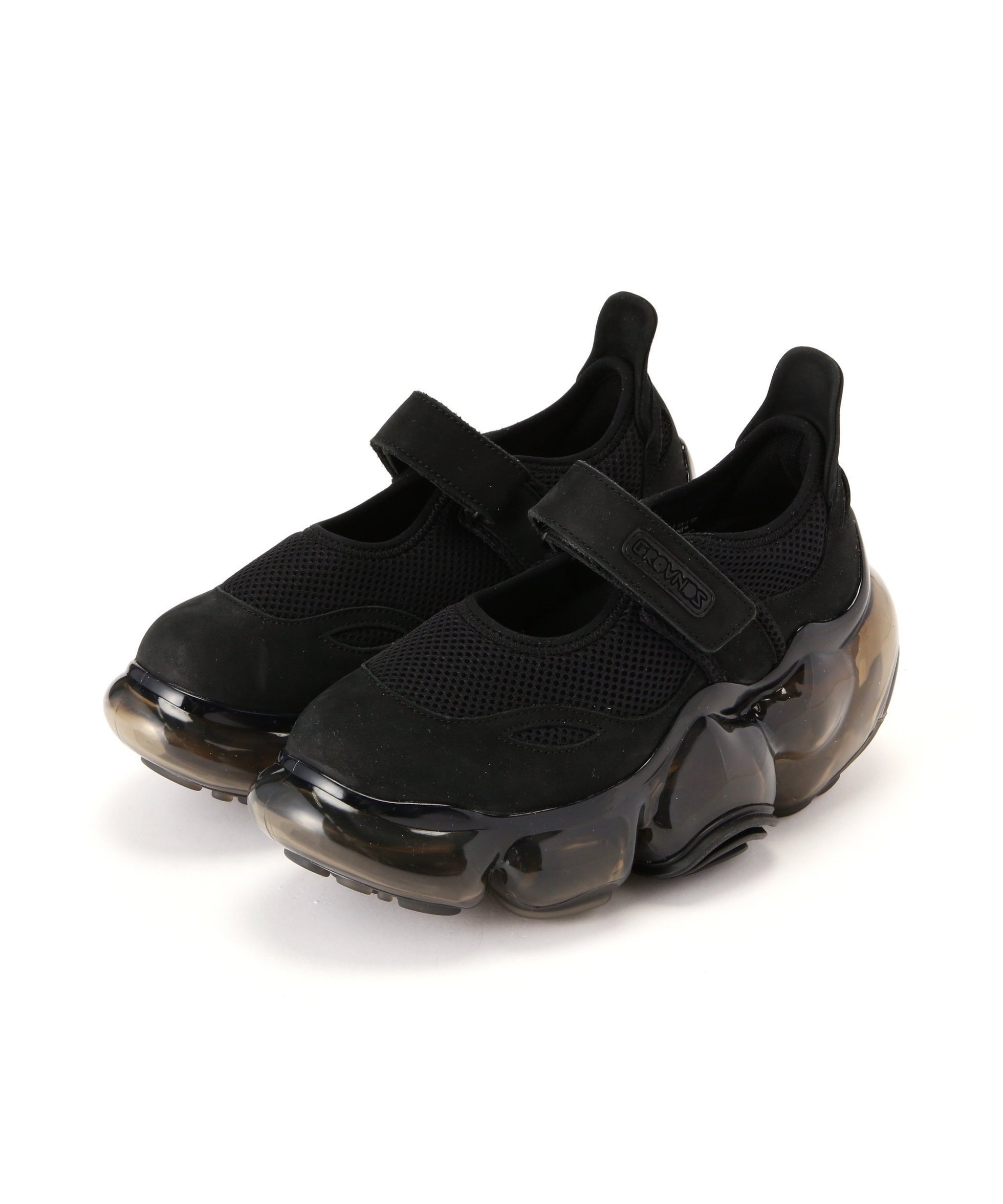 【ロイヤルフラッシュ/ROYAL FLASH】のgrounds/グラウンズ/MOOPIE MARY JANE/BLK インテリア・キッズ・メンズ・レディースファッション・服の通販 founy(ファニー) 　ファッション　Fashion　レディースファッション　Fashion for Women　厚底　Platform Shoes　クッション　Cushion, Throw Pillow　シェイプ　Shape, Slim Fit　スニーカー　Sneakers, Trainers　ラップ　Wrap, Wrap Design　ラバー　Rubber, Rubber Sole　おすすめ　Recommended / Our Picks　エレガント 上品　Elegant　ブラック|ID: prp329100004819982 ipo3291000000035024164