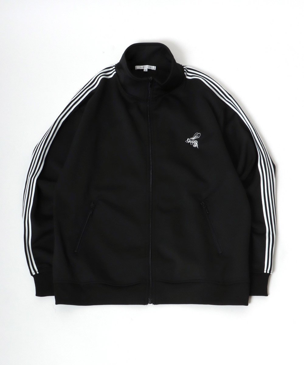 【サロン ハミュー/salong hameu】のトラックジャケット メンズ レディース ジャージ 蜂さん 刺繍 ライン ユニセックス オーバーサイズ 人気、トレンドファッション・服の通販 founy(ファニー) 　ファッション　Fashion　レディースファッション　Fashion for Women　アウター　Coat / Outerwear Collection　レディースジャケット・軽アウター　Jackets　アクセサリー　Fashion Accessories　カーゴパンツ　Cargo Pants, Utility Pants　ガーリー　Girly, Feminine Style　キャップ　Cap, Baseball Cap　キャミワンピース　Cami Dress, Slip Dress　コンパクト　Compact, Small Size　サマー　Summer, Summer Style　サングラス　Sunglasses, Shades　サンダル　Sandals, Summer Shoes　シルバー　Silver, Metallic Silver　ジップアップ　Zip-Up, Full Zip　ジャケット　Jacket, Outerwear　スタンド　Stand Collar, Upright Stand　スポーツ　Sports, Activewear　セットアップ　Set-Up, Coordinated Outfit　ダウン　Down, Puffer　トレンド　Trend, Trending Now　人気　Popular, Best Seller　バルーン　Balloon, Balloon Silhouette　バレエ　Ballet, Ballet Style　ビスチェ　Bustier, Corset Top　ビッグ　Big, Oversized　ボックス　Boxy, Box Shape　別注　Limited Edition, Custom Order　半袖　Short Sleeve, Half Sleeve　ミックス　Mix, Mixed Style　 other-1|ID: prp329100004820167 ipo3291000000035025625