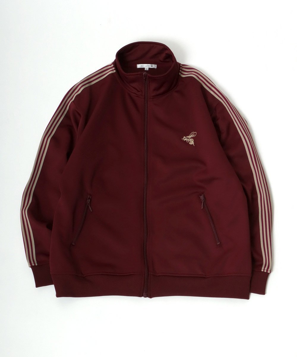 【サロン ハミュー/salong hameu】のトラックジャケット メンズ レディース ジャージ 蜂さん 刺繍 ライン ユニセックス オーバーサイズ インテリア・キッズ・メンズ・レディースファッション・服の通販 founy(ファニー) 　ファッション　Fashion　レディースファッション　Fashion for Women　アウター　Coat / Outerwear Collection　レディースジャケット・軽アウター　Jackets　アクセサリー　Fashion Accessories　カーゴパンツ　Cargo Pants, Utility Pants　ガーリー　Girly, Feminine Style　キャップ　Cap, Baseball Cap　キャミワンピース　Cami Dress, Slip Dress　コンパクト　Compact, Small Size　サマー　Summer, Summer Style　サングラス　Sunglasses, Shades　サンダル　Sandals, Summer Shoes　シルバー　Silver, Metallic Silver　ジップアップ　Zip-Up, Full Zip　ジャケット　Jacket, Outerwear　スタンド　Stand Collar, Upright Stand　スポーツ　Sports, Activewear　セットアップ　Set-Up, Coordinated Outfit　ダウン　Down, Puffer　トレンド　Trend, Trending Now　人気　Popular, Best Seller　バルーン　Balloon, Balloon Silhouette　バレエ　Ballet, Ballet Style　ビスチェ　Bustier, Corset Top　ビッグ　Big, Oversized　ボックス　Boxy, Box Shape　別注　Limited Edition, Custom Order　半袖　Short Sleeve, Half Sleeve　ミックス　Mix, Mixed Style　ワイン|ID: prp329100004820167 ipo3291000000035025634