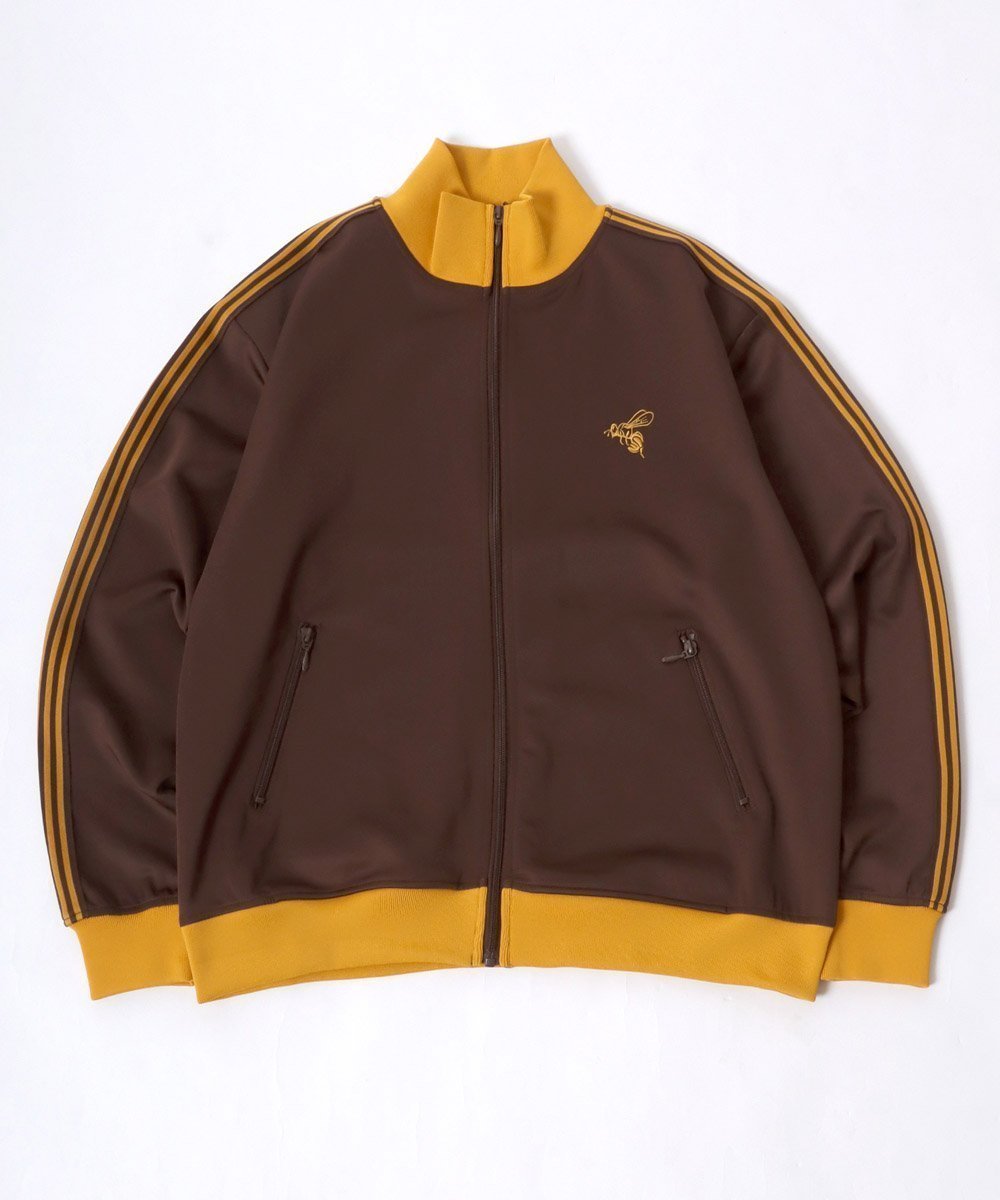 【サロン ハミュー/salong hameu】のトラックジャケット メンズ レディース ジャージ 蜂さん 刺繍 ライン ユニセックス オーバーサイズ インテリア・キッズ・メンズ・レディースファッション・服の通販 founy(ファニー) 　ファッション　Fashion　レディースファッション　Fashion for Women　アウター　Coat / Outerwear Collection　レディースジャケット・軽アウター　Jackets　アクセサリー　Fashion Accessories　カーゴパンツ　Cargo Pants, Utility Pants　ガーリー　Girly, Feminine Style　キャップ　Cap, Baseball Cap　キャミワンピース　Cami Dress, Slip Dress　コンパクト　Compact, Small Size　サマー　Summer, Summer Style　サングラス　Sunglasses, Shades　サンダル　Sandals, Summer Shoes　シルバー　Silver, Metallic Silver　ジップアップ　Zip-Up, Full Zip　ジャケット　Jacket, Outerwear　スタンド　Stand Collar, Upright Stand　スポーツ　Sports, Activewear　セットアップ　Set-Up, Coordinated Outfit　ダウン　Down, Puffer　トレンド　Trend, Trending Now　人気　Popular, Best Seller　バルーン　Balloon, Balloon Silhouette　バレエ　Ballet, Ballet Style　ビスチェ　Bustier, Corset Top　ビッグ　Big, Oversized　ボックス　Boxy, Box Shape　別注　Limited Edition, Custom Order　半袖　Short Sleeve, Half Sleeve　ミックス　Mix, Mixed Style　ブラウン系その他|ID: prp329100004820167 ipo3291000000035025643