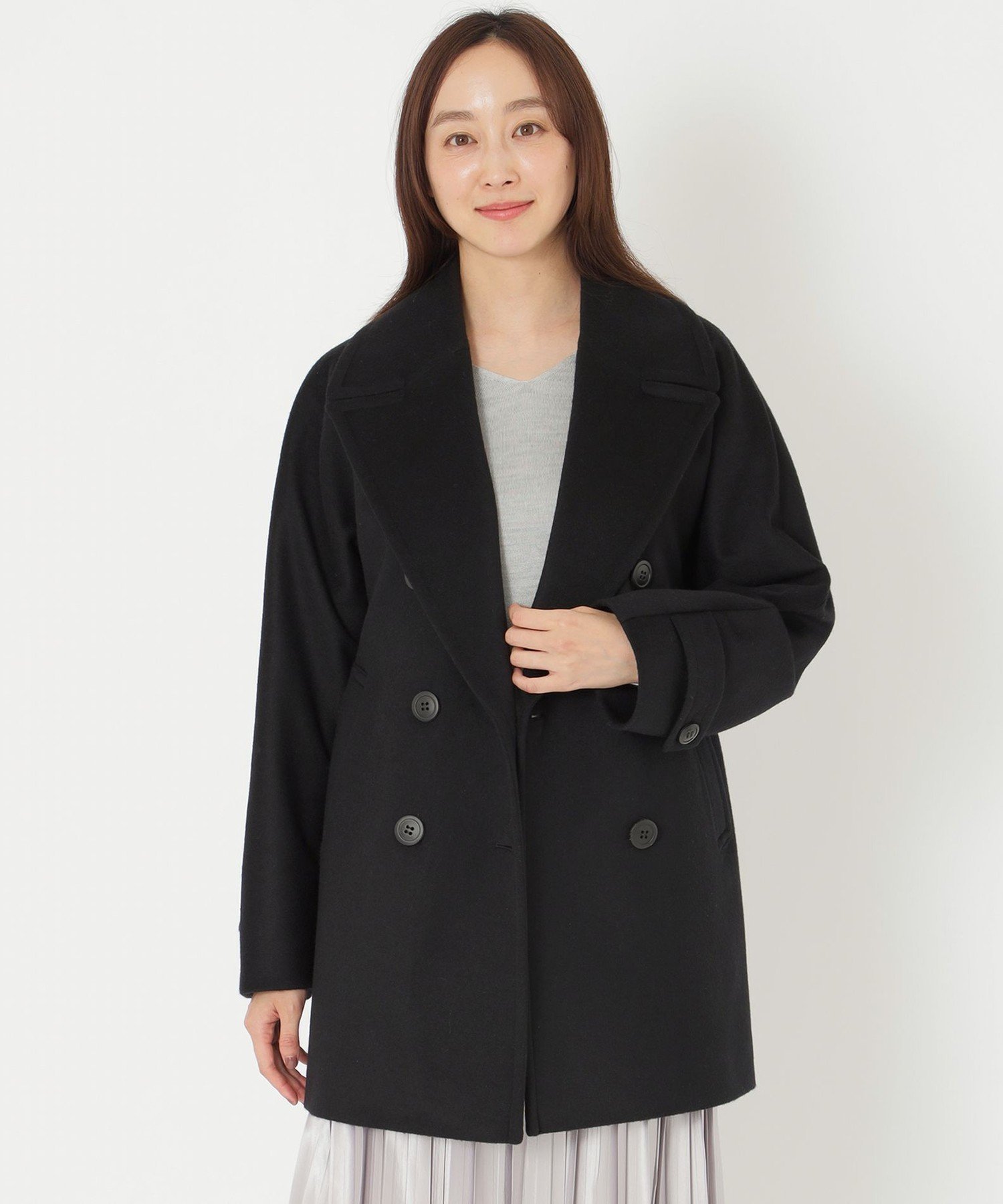 【サンヨーコート/SANYO COAT】の【大草直子さんコラボ】 Rain Wool ピーコート インテリア・キッズ・メンズ・レディースファッション・服の通販 founy(ファニー) 　ファッション　Fashion　レディースファッション　Fashion for Women　アウター　Coat / Outerwear Collection　コート・ロングコート・ピーコート　Long Coats, Peacoats & More　コラボ　Collaboration, Collab　雑誌　Magazine, Fashion Magazine　人気　Popular, Best Seller　バランス　Balance, Style Balance　フォルム　Silhouette, Form　ミドル　Middle Length, Mid Height　卒業式　Graduation Ceremony　ブラック|ID: prp329100004820181 ipo3291000000035025797