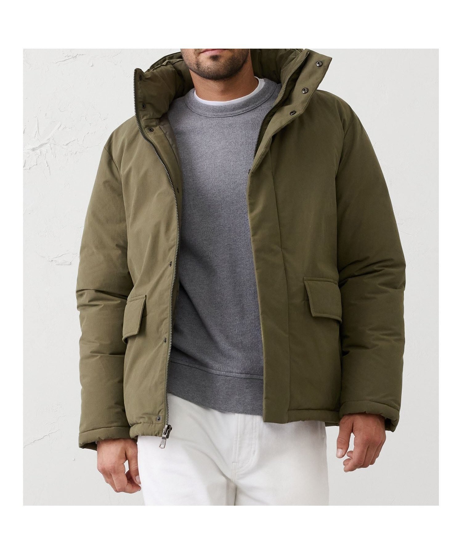 【バナナリパブリック ファクトリーストア/BANANA REPUBLIC FACTORY STORE / MEN】のBANANA REPUBLIC FACTORY STORE フーデッドパファー インテリア・キッズ・メンズ・レディースファッション・服の通販 founy(ファニー) 　ファッション　Fashion　メンズファッション　Fashion for Men　ジャケット　Jacket, Outerwear　ダウン　Down, Puffer　デニム　Denim, Jeans Material　エレガント 上品　Elegant　A/W・秋冬　Autumn/Winter　OLIVE|ID: prp329100004820189 ipo3291000000035025943