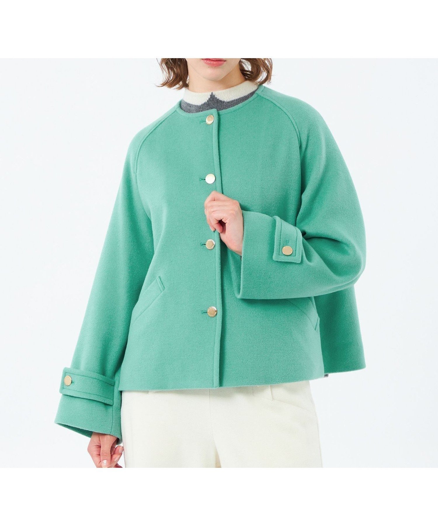 【マッキントッシュ フィロソフィー/MACKINTOSH PHILOSOPHY】の【WELBURY NO COLLAR SHORT(ウェルベリーノーカラーショート)】ウールメルトン製 人気、トレンドファッション・服の通販 founy(ファニー) 　ファッション　Fashion　レディースファッション　Fashion for Women　秋　Autumn　コンパクト　Compact, Small Size　ショート　Short, Short Length　人気　Popular, Best Seller　バランス　Balance, Style Balance　ファブリック　Fabric, Textile　フォルム　Silhouette, Form　フロント　Front, Front Design　ベスト　Vest, Waistcoat　メルトン　Melton, Heavy Wool　冬　Winter / This Winter　おすすめ　Recommended / Our Picks　 other-1|ID: prp329100004820218 ipo3291000000035026185