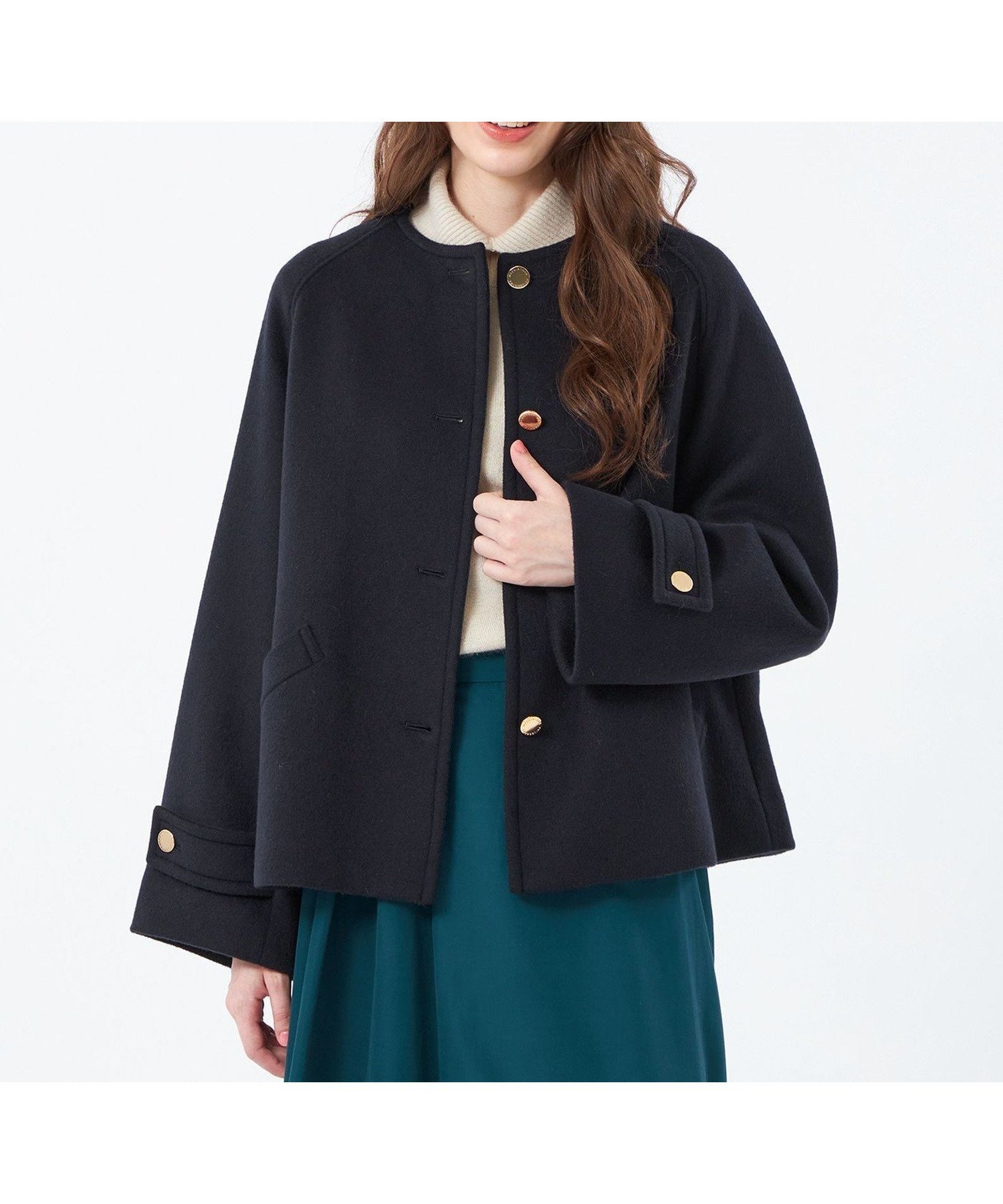 【マッキントッシュ フィロソフィー/MACKINTOSH PHILOSOPHY】の【WELBURY NO COLLAR SHORT(ウェルベリーノーカラーショート)】ウールメルトン製 インテリア・キッズ・メンズ・レディースファッション・服の通販 founy(ファニー) 　ファッション　Fashion　レディースファッション　Fashion for Women　秋　Autumn　コンパクト　Compact, Small Size　ショート　Short, Short Length　人気　Popular, Best Seller　バランス　Balance, Style Balance　ファブリック　Fabric, Textile　フォルム　Silhouette, Form　フロント　Front, Front Design　ベスト　Vest, Waistcoat　メルトン　Melton, Heavy Wool　冬　Winter / This Winter　おすすめ　Recommended / Our Picks　ネイビー|ID: prp329100004820218 ipo3291000000035026189