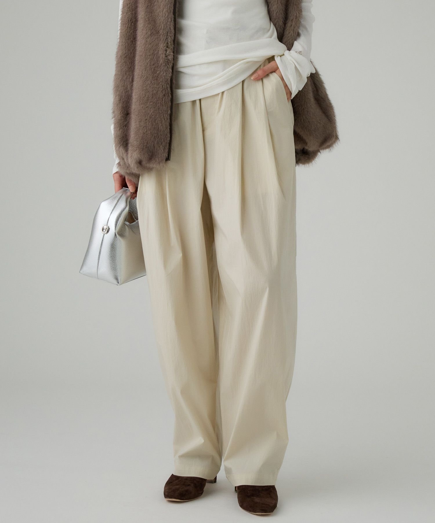 【バビロン/BABYLONE / KIDS】のコットンナイロンタックパンツ 人気、トレンドファッション・服の通販 founy(ファニー) 　ファッション　Fashion　キッズファッション　Fashion for Kids　ボトムス　Bottoms　コンパクト　Compact, Small Size　軽量　Lightweight, Ultra Light　バランス　Balance, Style Balance　ボトム　Bottoms, Lower Wear　ワッシャー　Washer, Crinkled Finish　再入荷　Restock / Back in Stock　 other-1|ID: prp329100004820232 ipo3291000000035026357