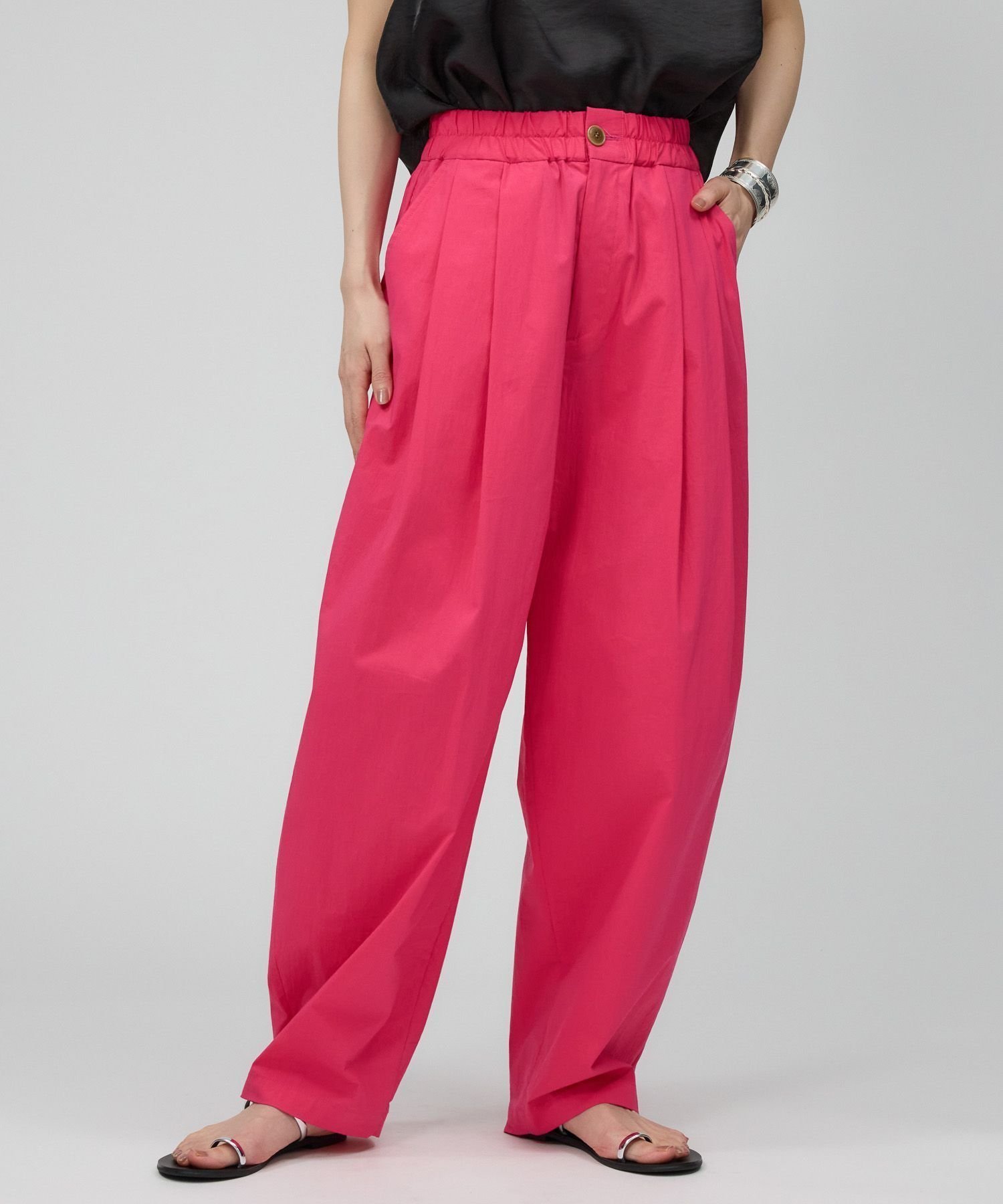 【バビロン/BABYLONE / KIDS】のコットンナイロンタックパンツ インテリア・キッズ・メンズ・レディースファッション・服の通販 founy(ファニー) 　ファッション　Fashion　キッズファッション　Fashion for Kids　ボトムス　Bottoms　コンパクト　Compact, Small Size　軽量　Lightweight, Ultra Light　バランス　Balance, Style Balance　ボトム　Bottoms, Lower Wear　ワッシャー　Washer, Crinkled Finish　再入荷　Restock / Back in Stock　ピンク20|ID: prp329100004820232 ipo3291000000035026363