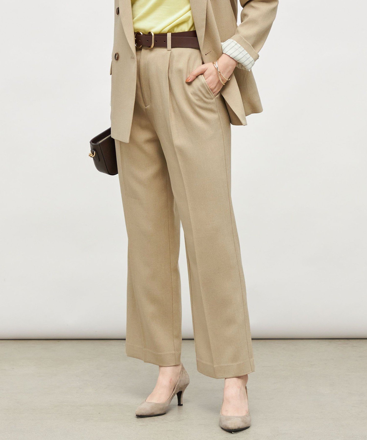 【ノーリーズ/NOLLEY'S】の《セットアップ対応》ウォッシャブルウール調セミワイドパンツ インテリア・キッズ・メンズ・レディースファッション・服の通販 founy(ファニー) 　ファッション　Fashion　レディースファッション　Fashion for Women　セットアップ　Matching Sets　レディースパンツ・ボトムス　Pants & Trousers / Bottoms　秋　Autumn　今季　This Season, Current Season　ジャケット　Jacket, Outerwear　ストレッチ　Stretch, Stretchy Fabric　セットアップ　Set-Up, Coordinated Outfit　おすすめ　Recommended / Our Picks　2025年　2025　2025-2026秋冬・A/W　Autumn/Winter 2025–26 AW25–26　ベージュ|ID: prp329100004820234 ipo3291000000035026380