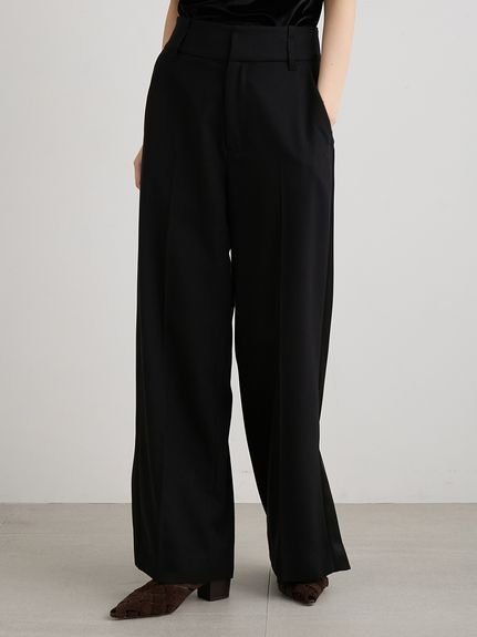 【ミースロエ/MIESROHE】のウール混サテンラインマニッシュパンツ 人気、トレンドファッション・服の通販 founy(ファニー) 　ファッション　Fashion　レディースファッション　Fashion for Women　パンツ　Pants & Trousers　サテン　Satin, Glossy Fabric　シンプル　Simple, Minimal　ストレート　Straight, Straight Cut　スマート　Smart, Elegant　パターン　Pattern, Design Print　マニッシュ　Mannish, Boyish　冬　Winter / This Winter　 other-1|ID: prp329100004820245 ipo3291000000035026524