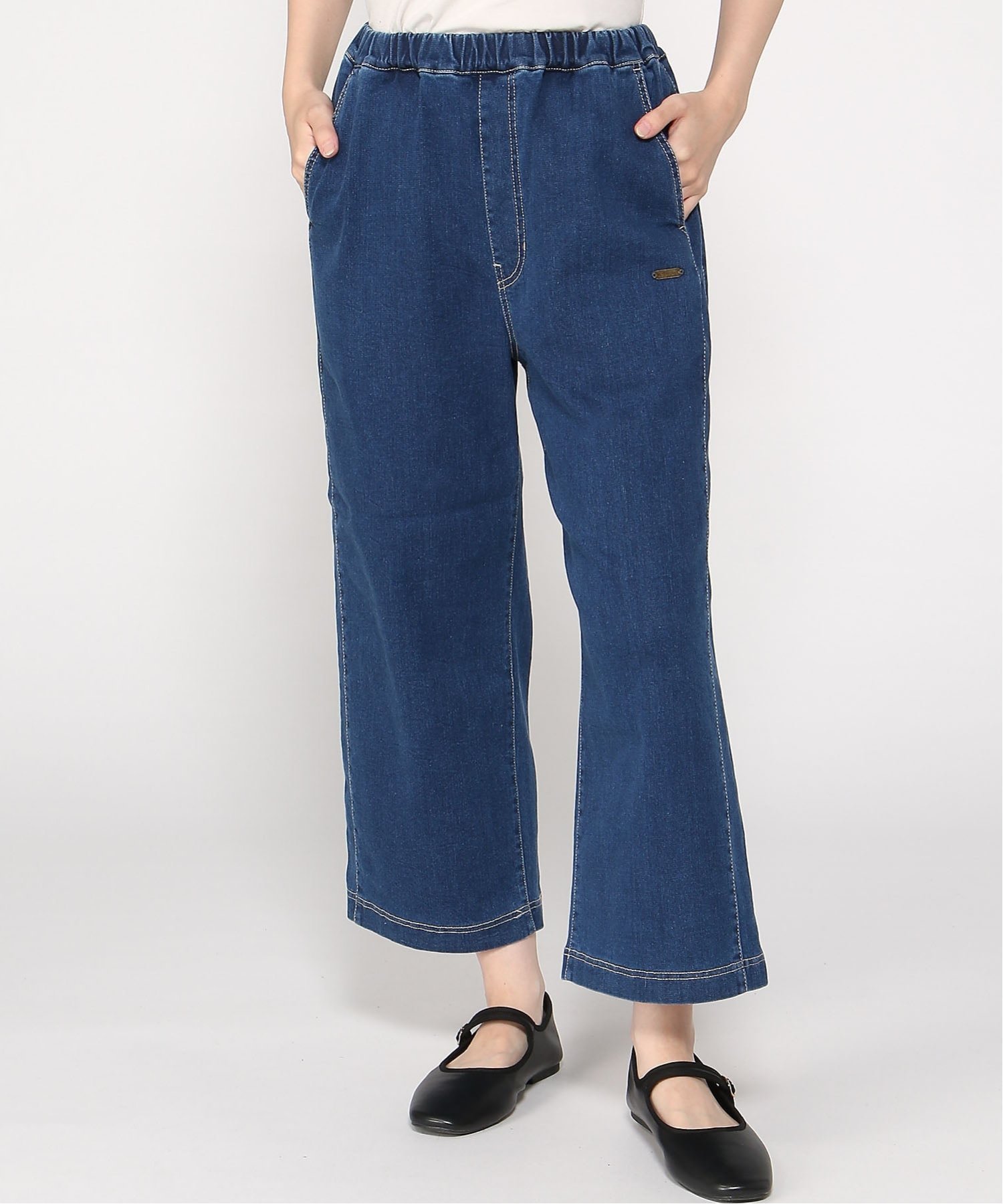 【スーパーハッカ/SUPER HAKKA】の裏起毛インレイデニムストレートパンツ インテリア・キッズ・メンズ・レディースファッション・服の通販 founy(ファニー) 　ファッション　Fashion　レディースファッション　Fashion for Women　パンツ　Pants & Trousers　ストレート　Straight, Straight Cut　プレート　Plate, Dish　人気　Popular, Best Seller　ブルー|ID: prp329100004820256 ipo3291000000035026646