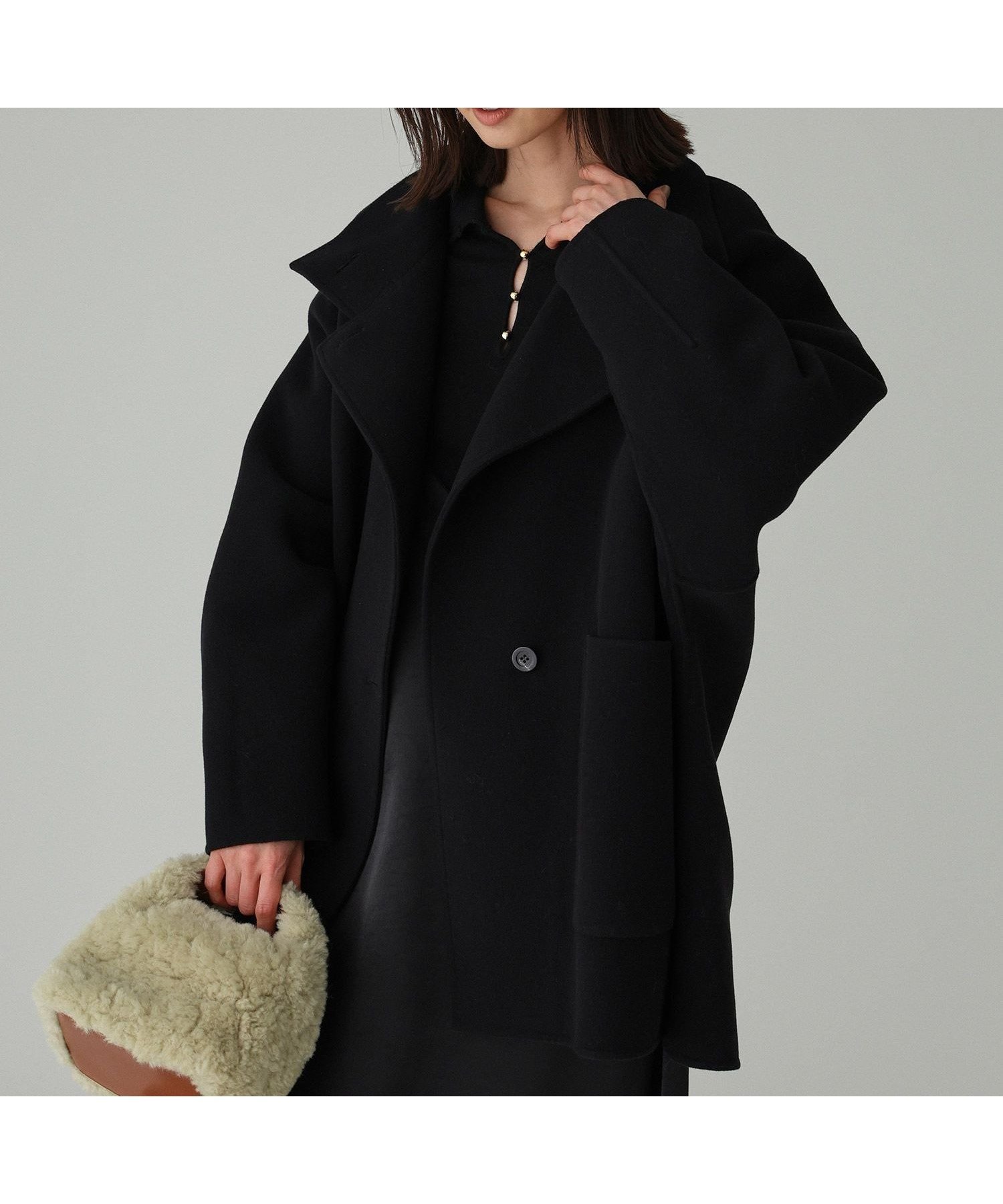 【バビロン/BABYLONE / KIDS】のウールドルマンコート インテリア・キッズ・メンズ・レディースファッション・服の通販 founy(ファニー) 　ファッション　Fashion　キッズファッション　Fashion for Kids　アウター　Coat Outerwear /Kids　イタリア　Italy　スタンド　Stand Collar, Upright Stand　バランス　Balance, Style Balance　フレア　Flare, Flared　ボトム　Bottoms, Lower Wear　ミドル　Middle Length, Mid Height　再入荷　Restock / Back in Stock　ブラック19|ID: prp329100004820261 ipo3291000000035026683