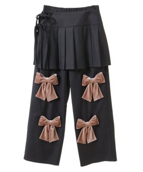 【キャンディストリッパー/Candy Stripper】のPRECIOUS RIBBON PLEATS WRAP SKIRT LAYERED PANTS 人気、トレンドファッション・服の通販 founy(ファニー) ファッション Fashion レディースファッション Fashion for Women スカート Skirts おすすめ Recommended / Our Picks ガーリー Girly, Feminine Style ジャケット Jacket, Outerwear セットアップ Set-Up, Coordinated Outfit ベロア Velour, Soft Velvet リボン Ribbon, Bow |ID:prp329100004820262