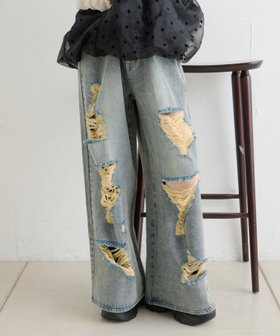 【パルグループ/PAL GROUP】の【w closet】クラッシュダメージデニムパンツ 人気、トレンドファッション・服の通販 founy(ファニー) ファッション Fashion レディースファッション Fashion for Women パンツ Pants & Trousers デニムパンツ・ジーンズ・美脚デニム Denim Jeans & Pants シアー Sheer, See-Through スウェット / スエット Sweatshirt, Sweatwear ストレート Straight, Straight Cut ダメージ Distressed, Destroyed デニム Denim, Jeans Material ヴィンテージ Vintage Style 再入荷 Restock / Back in Stock |ID:prp329100004820288