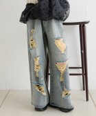 【パルグループ/PAL GROUP】の【w closet】クラッシュダメージデニムパンツ 人気、トレンドファッション・服の通販 founy(ファニー) ファッション Fashion レディースファッション Fashion for Women パンツ Pants & Trousers デニムパンツ・ジーンズ・美脚デニム Denim Jeans & Pants シアー Sheer, See-Through スウェット / スエット Sweatshirt, Sweatwear ストレート Straight, Straight Cut ダメージ Distressed, Destroyed デニム Denim, Jeans Material ヴィンテージ Vintage Style 再入荷 Restock / Back in Stock thumbnail ブルー|ID: prp329100004820288 ipo3291000000035026979