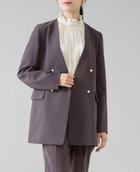 【ティアラ/Tiara】の《定番》ノーカラーダブルジャケット 人気、トレンドファッション・服の通販 founy(ファニー) ファッション Fashion レディースファッション Fashion for Women アウター Coat / Outerwear Collection レディースジャケット・軽アウター Jackets ジャケット Jacket, Outerwear ストレッチ Stretch, Stretchy Fabric セットアップ Set-Up, Coordinated Outfit ダブル Double, Double-Breasted ドレープ Drape, Draping Fabric パール Pearl, Pearl Accent 定番 Standard, Basic Item thumbnail チャコールグレー|ID: prp329100004820309 ipo3291000000035027225
