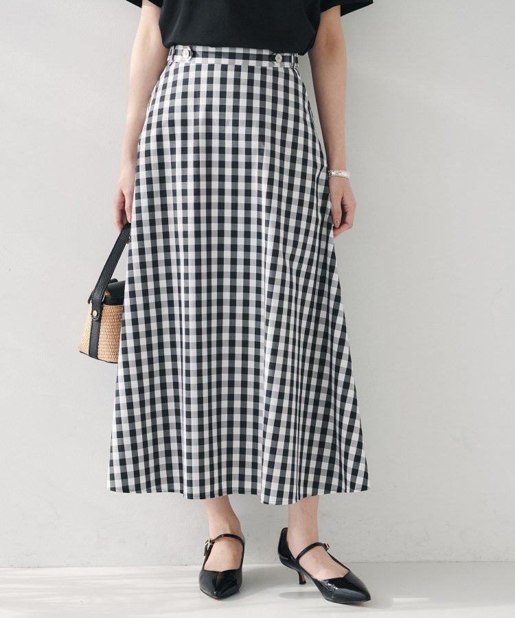 【アンタイトル/UNTITLED】の【後ろウエストゴム/洗える】ギンガムチェックAラインスカート 人気、トレンドファッション・服の通販 founy(ファニー) 　ファッション　Fashion　レディースファッション　Fashion for Women　スカート　Skirts　Aライン・フレアスカート　A-Line & Flared Skirts　おすすめ　Recommended / Our Picks　ギンガム　Gingham, Gingham Fabric　シンプル　Simple, Minimal　スマート　Smart, Elegant　チェック　Check, Plaid, Tartan　フェミニン　Feminine, Girly　ポケット　Pocket, Pocket Detail　ワンポイント　One Point, Statement Accent　洗える　Machine Washable　 other-1|ID: prp329100004820310 ipo3291000000035027258