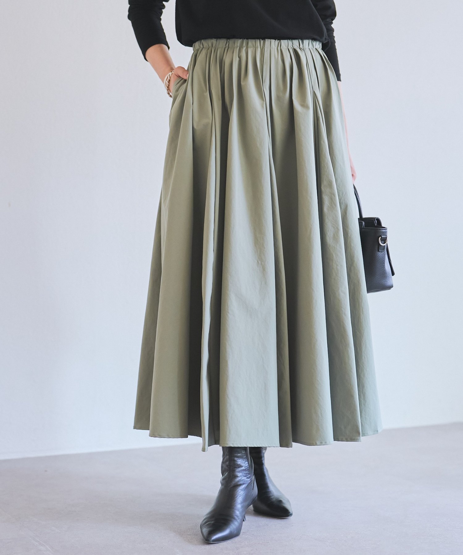 【ビアズリー/BEARDSLEY】のタックフレアスカート インテリア・キッズ・メンズ・レディースファッション・服の通販 founy(ファニー) 　ファッション　Fashion　レディースファッション　Fashion for Women　スカート　Skirts　Aライン・フレアスカート　A-Line & Flared Skirts　フォルム　Silhouette, Form　ポケット　Pocket, Pocket Detail　リボン　Ribbon, Bow　再入荷　Restock / Back in Stock　おすすめ　Recommended / Our Picks　カーキ|ID: prp329100004820332 ipo3291000000035027473