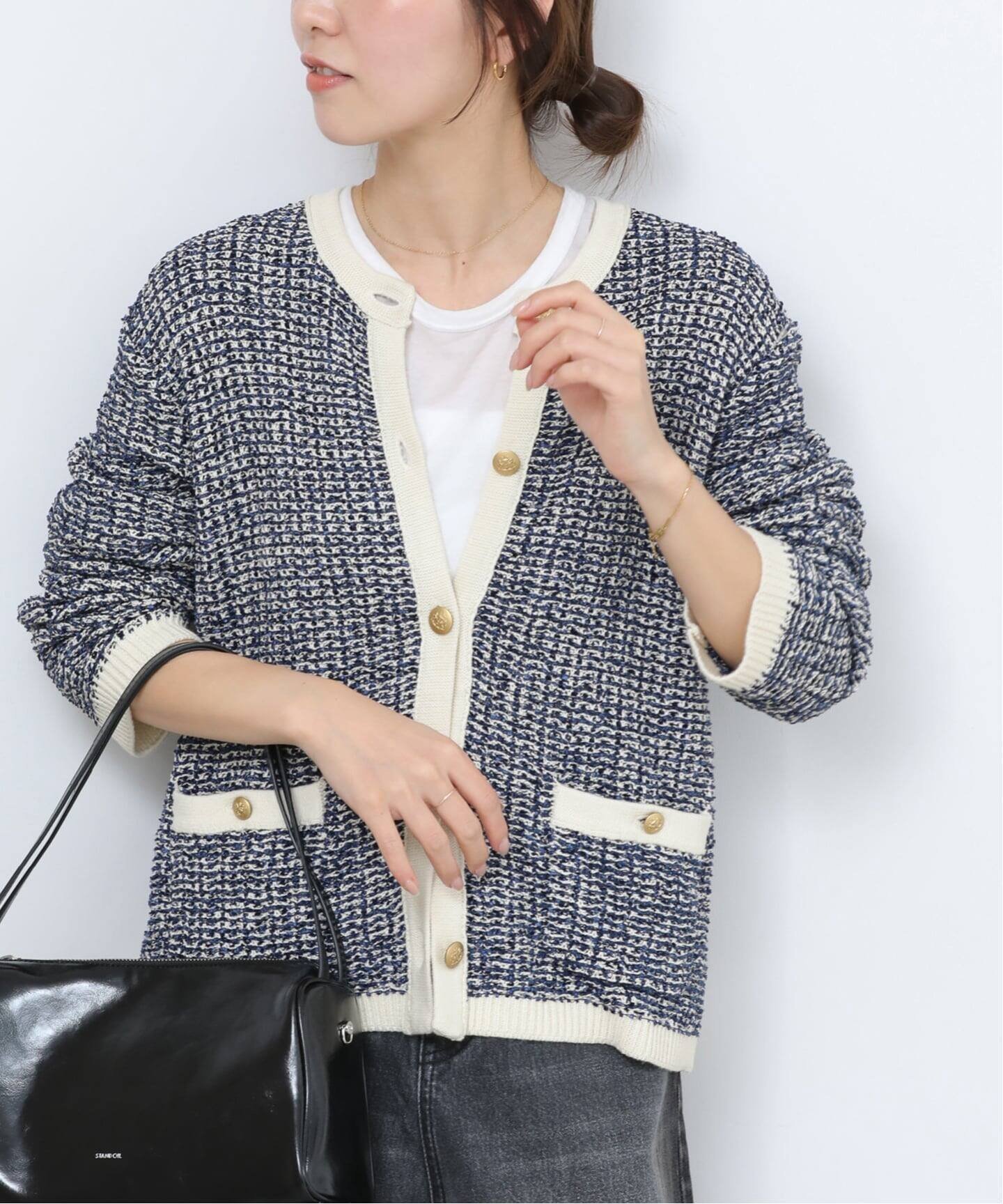 【ジャーナルスタンダード レリューム/JOURNAL STANDARD relume】のツイーディーミックスニットジャケット インテリア・キッズ・メンズ・レディースファッション・服の通販 founy(ファニー) ファッション Fashion レディースファッション Fashion for Women アウター Coat / Outerwear Collection レディースジャケット・軽アウター Jackets 2026年 2026 クラシカル Classical, Vintage-Inspired コンパクト Compact, Small Size ジャケット Jacket, Outerwear ツイード Twill, Twill Weave デニム Denim, Jeans Material ポケット Pocket, Pocket Detail ミックス Mix, Mixed Style エレガント 上品 Elegant ブルー|ID: prp329100004820359 ipo3291000000035027742