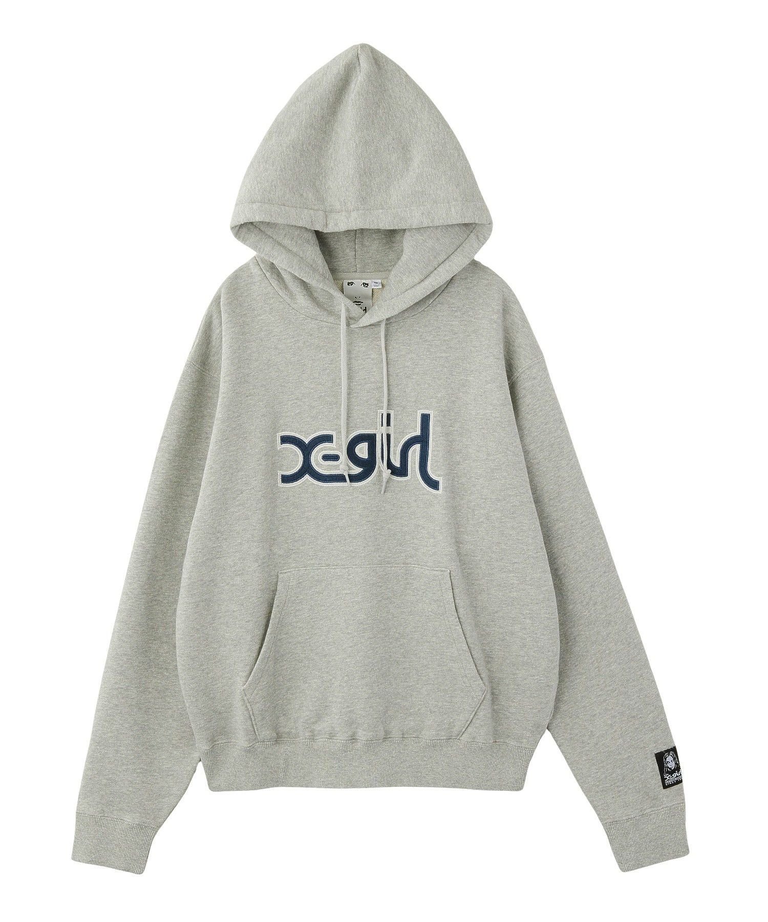 【エックスガール/X-girl】のMILLS LOGO LAYERED PATCH SWEAT HOODIE インテリア・キッズ・メンズ・レディースファッション・服の通販 founy(ファニー) 　ファッション　Fashion　レディースファッション　Fashion for Women　トップス・カットソー　Cut & Sew Tops　レディースパーカー・カジュアルフーディー　Casual Hoodies & Sweatshirts　スウェット・クルーネックトップス　Sweatshirts & Crewnecks / Relaxed Fit Sweat Tops　カーゴパンツ　Cargo Pants, Utility Pants　ガーリー　Girly, Feminine Style　サテン　Satin, Glossy Fabric　シンプル　Simple, Minimal　スウェット / スエット　Sweatshirt, Sweatwear　デニム　Denim, Jeans Material　定番　Standard, Basic Item　長袖　Long Sleeve, Full Sleeve　パッチ　Patch, Appliqué　フェルト　Felt, Felt Fabric　フロント　Front, Front Design　ロング　Long, Long-Length　A/W・秋冬　Autumn/Winter　ASH|ID: prp329100004820360 ipo3291000000035027749