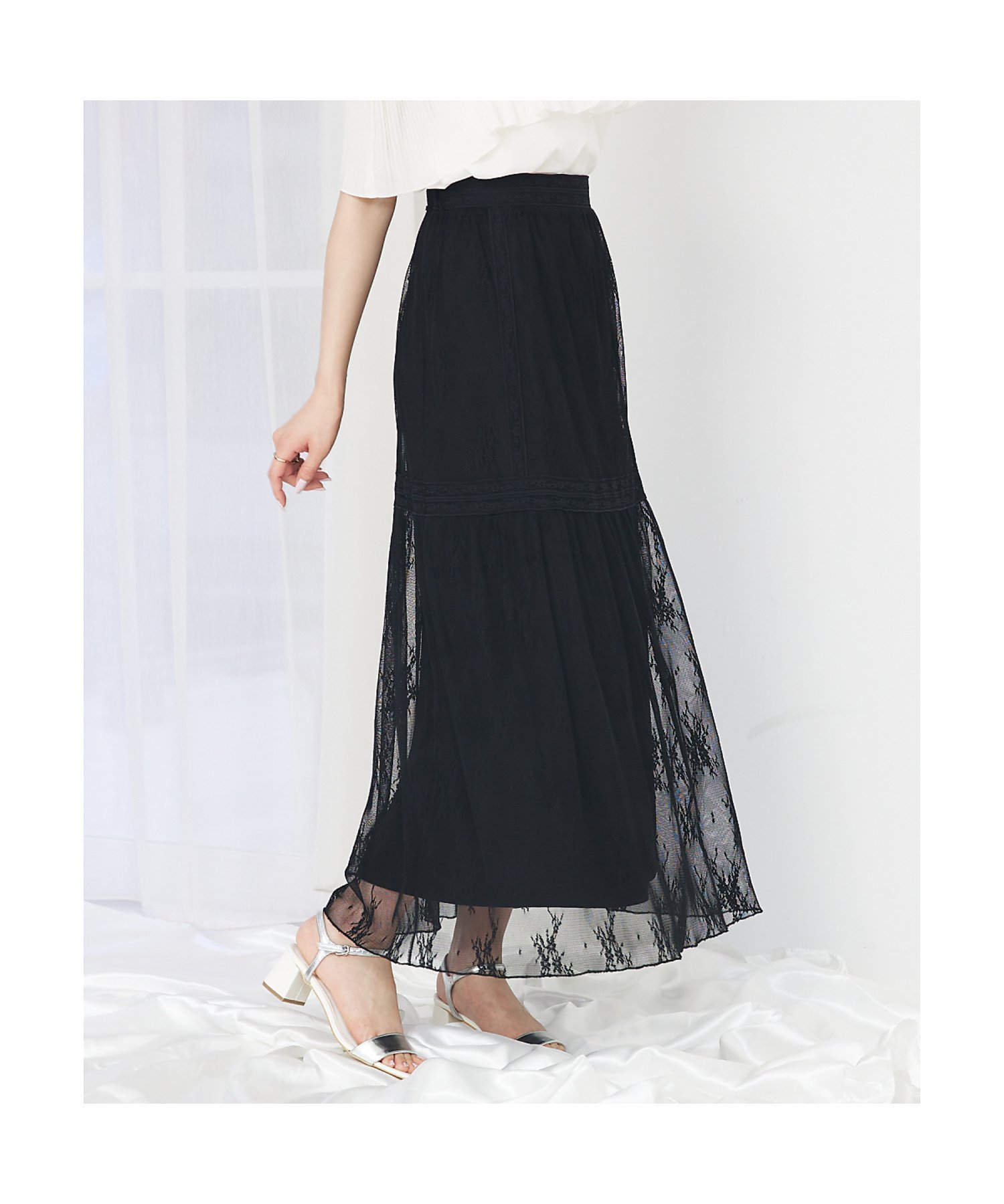 【セルフィスト/SELFIST】のレースロングスカート インテリア・キッズ・メンズ・レディースファッション・服の通販 founy(ファニー) ファッション Fashion レディースファッション Fashion for Women スカート Skirts ロングスカート Long Skirts / Maxi & Midi Skirts ショート Short, Short Length デニム Denim, Jeans Material ペチコート Petticoat, Underskirt レース Lace, Lace Fabric ブラック|ID: prp329100004820374 ipo3291000000035027944