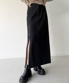 【ジュノア/JUNOAH】のジップスリットデニムタイトスカート 人気、トレンドファッション・服の通販 founy(ファニー) ファッション Fashion レディースファッション Fashion for Women スカート Skirts thumbnail ブラック|ID: prp329100004820384 ipo3291000000035028016