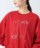 【ビームス ハート/BEAMS HEART】のアート ネコ 刺繍 スウェット 人気、トレンドファッション・服の通販 founy(ファニー) ファッション Fashion レディースファッション Fashion for Women トップス・カットソー Cut & Sew Tops レディースパーカー・カジュアルフーディー Casual Hoodies & Sweatshirts スウェット・クルーネックトップス Sweatshirts & Crewnecks / Relaxed Fit Sweat Tops おすすめ Recommended / Our Picks スウェット / スエット Sweatshirt, Sweatwear ネコ Cat, Feline Motif バランス Balance, Style Balance モチーフ Motif, Design Theme モノトーン Monotone, Black and White ロング Long, Long-Length thumbnail RED|ID: prp329100004820395 ipo3291000000035028101