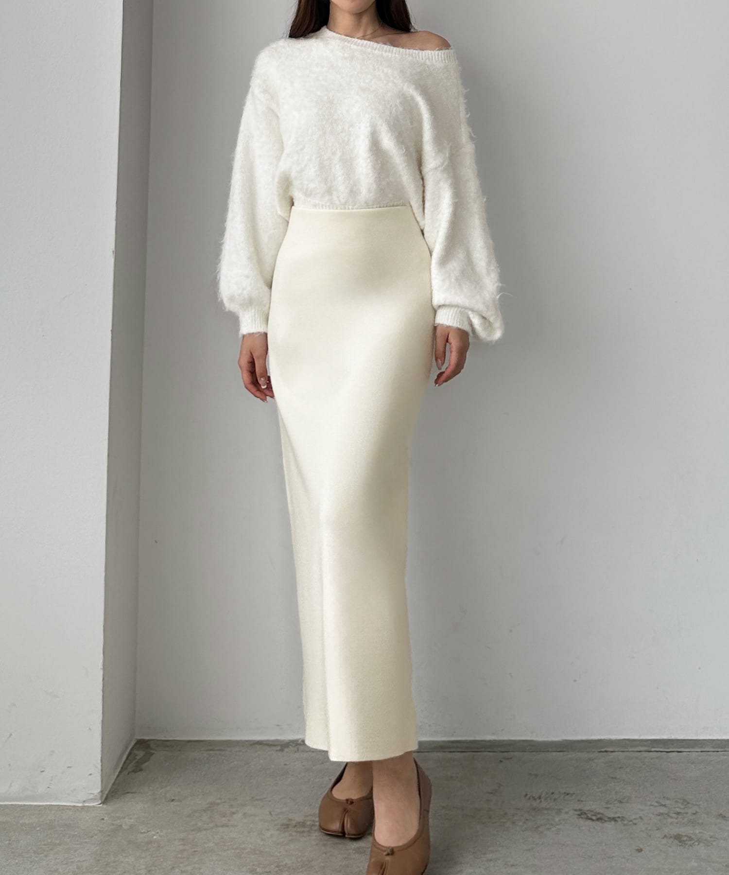 【ジュノア/JUNOAH】のLouere タイトニットスカート インテリア・キッズ・メンズ・レディースファッション・服の通販 founy(ファニー) 　ファッション　Fashion　レディースファッション　Fashion for Women　スカート　Skirts　アイボリー|ID: prp329100004820398 ipo3291000000035028147