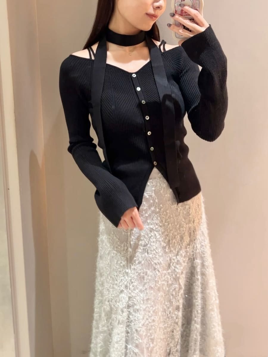 【スナイデル/SNIDEL】のタイ付きニットプルオーバー インテリア・キッズ・メンズ・レディースファッション・服の通販 founy(ファニー) 　ファッション　Fashion　レディースファッション　Fashion for Women　トップス・カットソー　Cut & Sew Tops　ニット　Knit Tops & Sweaters　カジュアルプルオーバー・ニットトップス　Pullovers & Knit Tops / Casual Pullovers　ウェーブ　Wavy Pattern　ストレート　Straight, Straight Cut　スマート　Smart, Elegant　スリット　Slit, Slit Detail　スリーブ　Sleeve, Long Sleeve / Short Sleeve　セットアップ　Set-Up, Coordinated Outfit　デコルテ　Décolleté, Neckline　ビスチェ　Bustier, Corset Top　フィット　Fit, Slim Fit　フロント　Front, Front Design　ラップ　Wrap, Wrap Design　おすすめ　Recommended / Our Picks　エレガント 上品　Elegant　BLK[009]|ID: prp329100004820402 ipo3291000000035028169