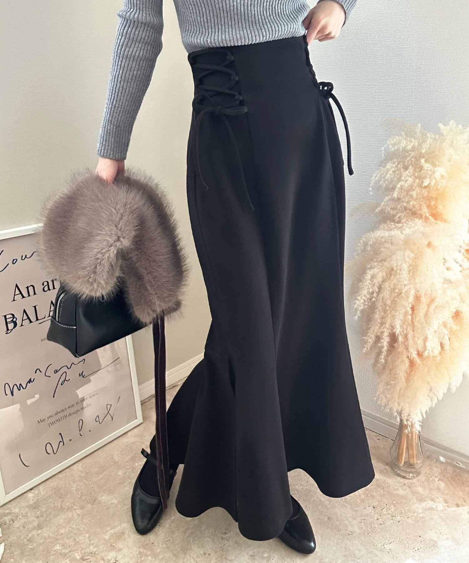 【ジュノア/JUNOAH】のサイドレースアップマーメイドスカート 人気、トレンドファッション・服の通販 founy(ファニー) 　ファッション　Fashion　レディースファッション　Fashion for Women　スカート　Skirts　 other-1|ID: prp329100004820405 ipo3291000000035028181