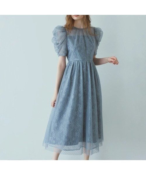 【ストロベリーフィールズ/STRAWBERRY FIELDS】のドットチュールレイヤードドレス インテリア・キッズ・メンズ・レディースファッション・服の通販 founy(ファニー) 　ファッション　Fashion　レディースファッション　Fashion for Women　ワンピース　Dresses　フォーマル・パーティードレス・結婚式用ドレス　Elegant & Casual Dresses　サックス3|ID: prp329100004820448 ipo3291000000035028643