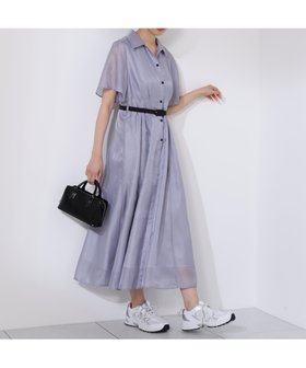 【プロポーション ボディドレッシング/PROPORTION BODY DRESSING】の配色シャツワンピース 人気、トレンドファッション・服の通販 founy(ファニー) ファッション Fashion レディースファッション Fashion for Women ワンピース Dresses シャツワンピース / 1枚で着映えコーデ Shirt Dresses シアー Sheer, See-Through ドット Polka Dot, Dot Pattern 夏 Summer 無地 Plain, Solid Color |ID:prp329100004820462