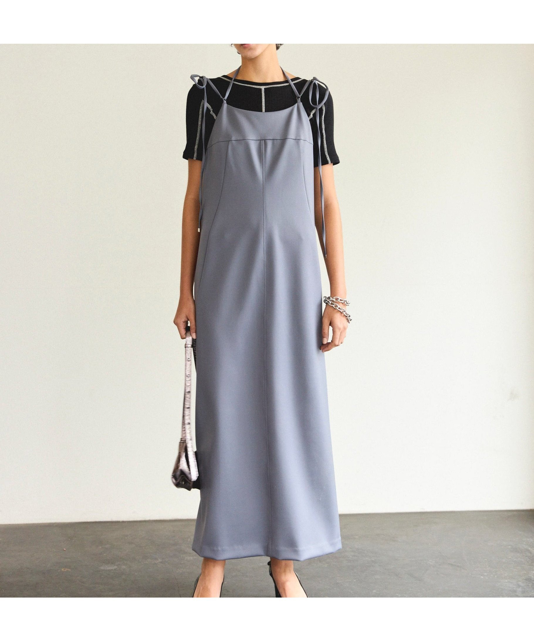 【メゾンスペシャル/MAISON SPECIAL】のBack Open Scuba Dress インテリア・キッズ・メンズ・レディースファッション・服の通販 founy(ファニー) ファッション Fashion レディースファッション Fashion for Women ワンピース Dresses フォーマル・パーティードレス・結婚式用ドレス Elegant & Casual Dresses ストレッチ Stretch, Stretchy Fabric マキシ Maxi, Full Length リボン Ribbon, Bow 夏 Summer 水着 Swimsuit, Swimwear GRY|ID: prp329100004820490 ipo3291000000035029105