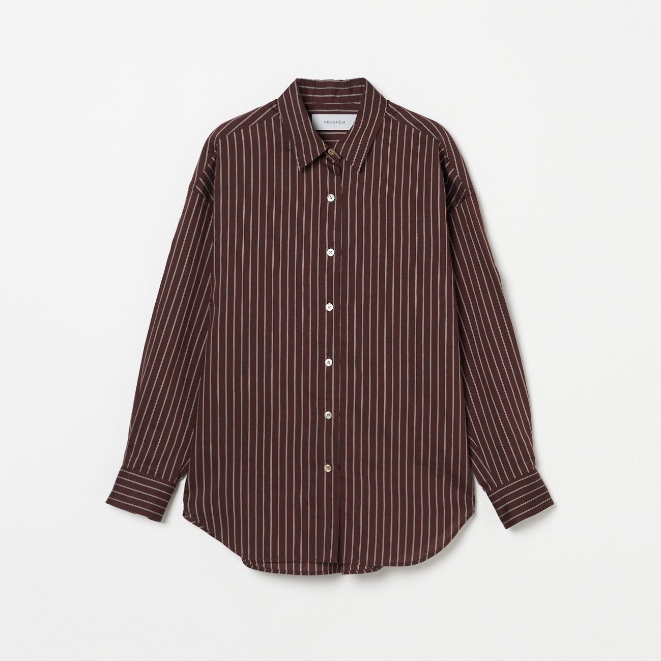 【エリオポール/heliopole】のthe EDITOR SHIRT インテリア・キッズ・メンズ・レディースファッション・服の通販 founy(ファニー) ファッション Fashion レディースファッション Fashion for Women トップス・カットソー Cut & Sew Tops シャツ・ブラウス・オフィスカジュアル Elegant Blouses & Button-Ups ストライプ Stripe, Striped Pattern 定番 Standard, Basic Item 秋 Autumn ダークブラウン|ID: prp329100004820519 ipo3291000000035029413