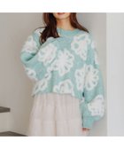 【ミスティ ウーマン/mysty woman】のフェザーフラワージャガードニットプルオーバー 人気、トレンドファッション・服の通販 founy(ファニー) ファッション Fashion レディースファッション Fashion for Women トップス・カットソー Cut & Sew Tops ニット Knit Tops & Sweaters カジュアルプルオーバー・ニットトップス Pullovers & Knit Tops / Casual Pullovers ダウン Down, Puffer デニム Denim, Jeans Material フェザー Feather, Feather Detail フェミニン Feminine, Girly thumbnail ライトグリーン|ID: prp329100004820546 ipo3291000000035029758