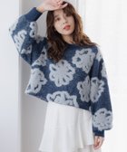 【ミスティ ウーマン/mysty woman】のフェザーフラワージャガードニットプルオーバー 人気、トレンドファッション・服の通販 founy(ファニー) ファッション Fashion レディースファッション Fashion for Women トップス・カットソー Cut & Sew Tops ニット Knit Tops & Sweaters カジュアルプルオーバー・ニットトップス Pullovers & Knit Tops / Casual Pullovers ダウン Down, Puffer デニム Denim, Jeans Material フェザー Feather, Feather Detail フェミニン Feminine, Girly thumbnail ブルー85|ID: prp329100004820546 ipo3291000000035029759