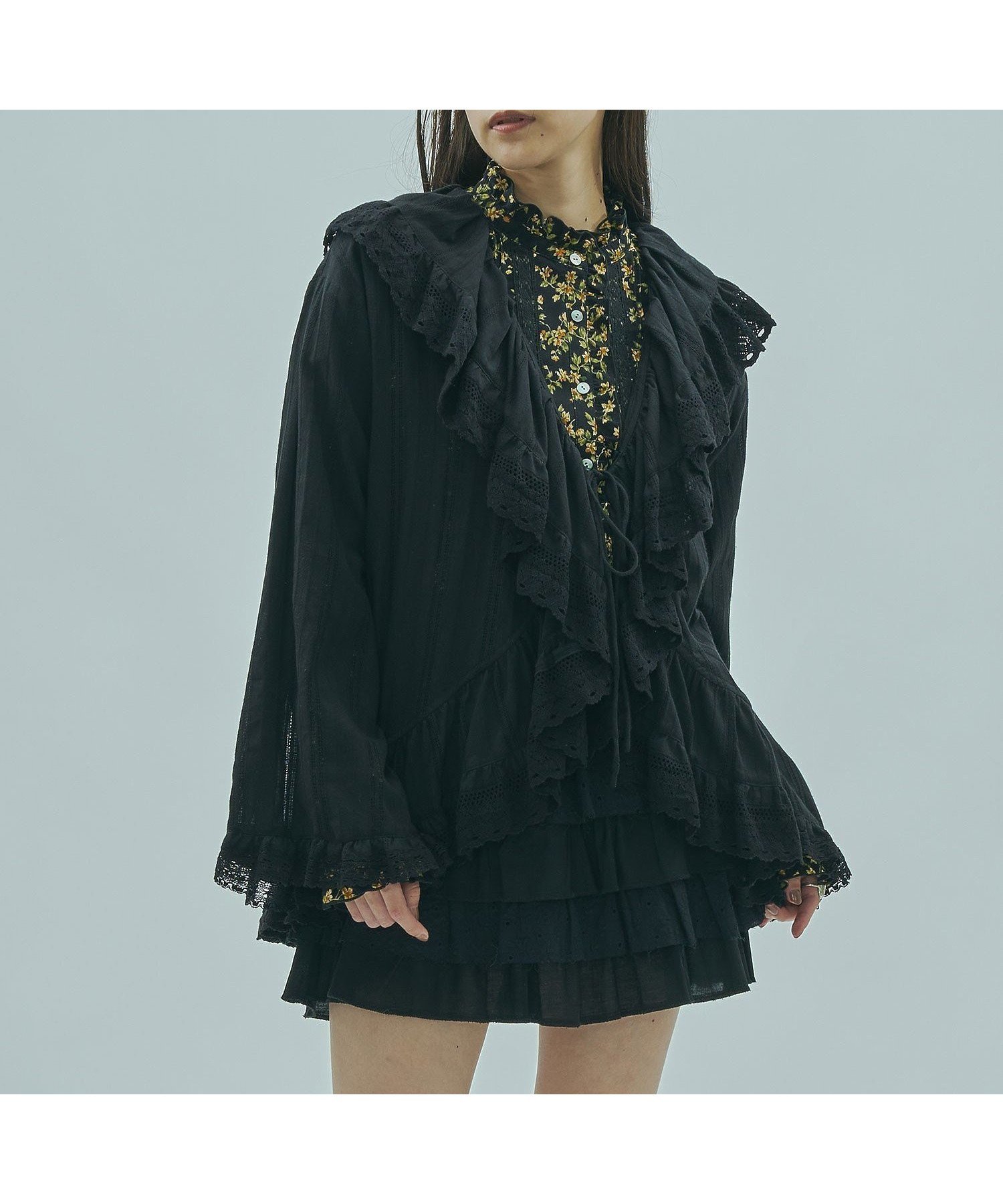 【ローズバッド/ROSE BUD】のmag.by c/FRILL COLLAR BLOUSE インテリア・キッズ・メンズ・レディースファッション・服の通販 founy(ファニー) 　ファッション　Fashion　レディースファッション　Fashion for Women　シンプル　Simple, Minimal　ストライプ　Stripe, Striped Pattern　セットアップ　Set-Up, Coordinated Outfit　デニム　Denim, Jeans Material　バランス　Balance, Style Balance　ビッグ　Big, Oversized　フリル　Frill, Ruffle　リラックス　Relax, Relaxed Fit　ロマンティック　Romantic, Feminine Style　おすすめ　Recommended / Our Picks　BLACK|ID: prp329100004820550 ipo3291000000035029805