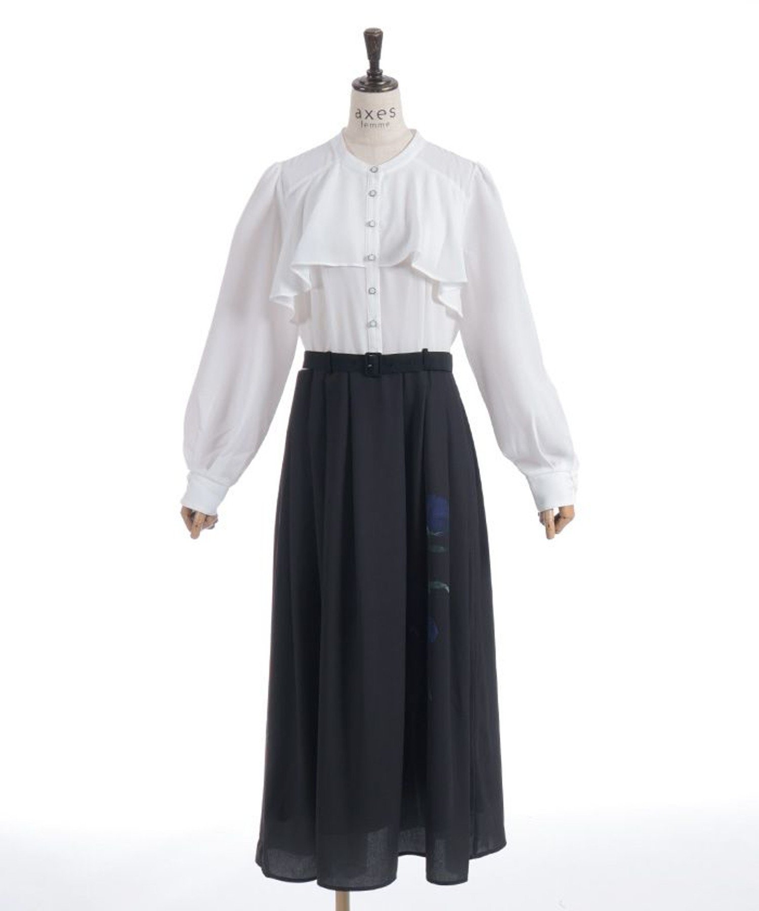 【アクシーズファム/axes femme】のローズプリントワンピース インテリア・キッズ・メンズ・レディースファッション・服の通販 founy(ファニー) ファッション Fashion レディースファッション Fashion for Women ワンピース Dresses ドッキング Docking, Mixed Material プリント Print, Printed Pattern 白|ID: prp329100004820571 ipo3291000000035030058